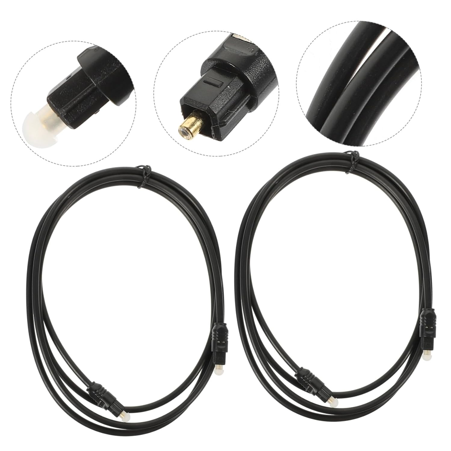Homoyoyo 2Pcs 1.5M Digital Optical Audio Cables Male to Male Fiber Audio Cord for Home Theater Sound Bar Tv Connection image number 5