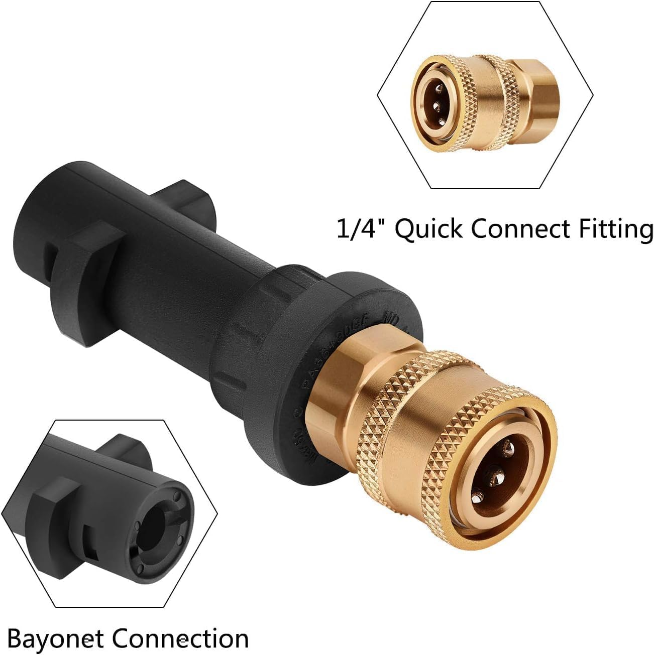 1/4 Inch Pressure Washer Gun Adapter Female Fitting Quick Connector, Compatible with Karcher K2-K7 & Stanley SLP