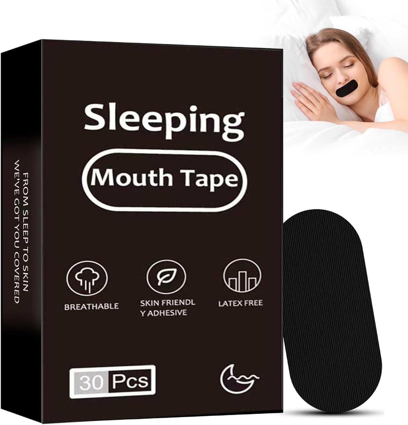 30 Pack Sleep Strips,Yakiter Sleep Tape, Mouth Tape for Sleeping Specially Designed for Lip Contact,Mouth Sleep Tape for Improved Nasal Breathing and Reduced Snoring for Women & Men