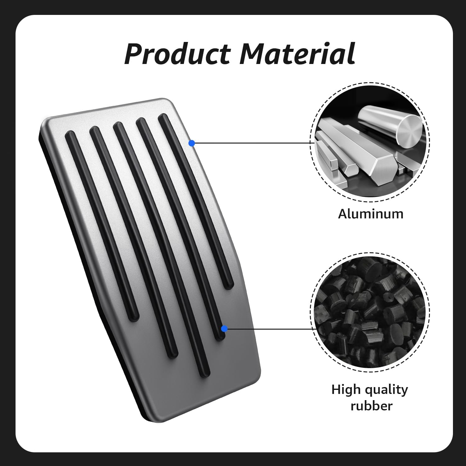 Topfit for Tesla 20212022 2023 2024 Model Y Model 3 Performance Pedal Pads Cover Foot Aluminum Non-Slip Pedals Accessories image number 4