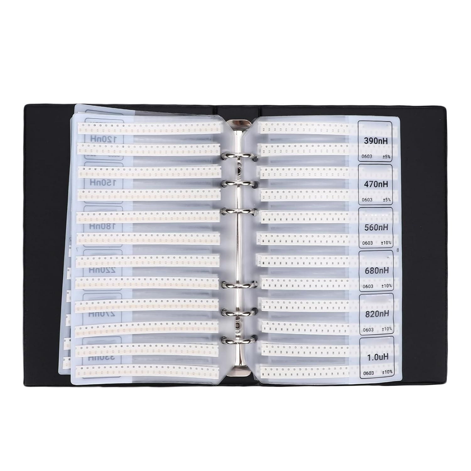 Bewinner 0603 Resistors Kit, 0603 SMD Resistor Assorted Folder, 64 Values X 50Pcs, Electronics Component Assortment Book for Electronics Prototyping and Repairs image number 5