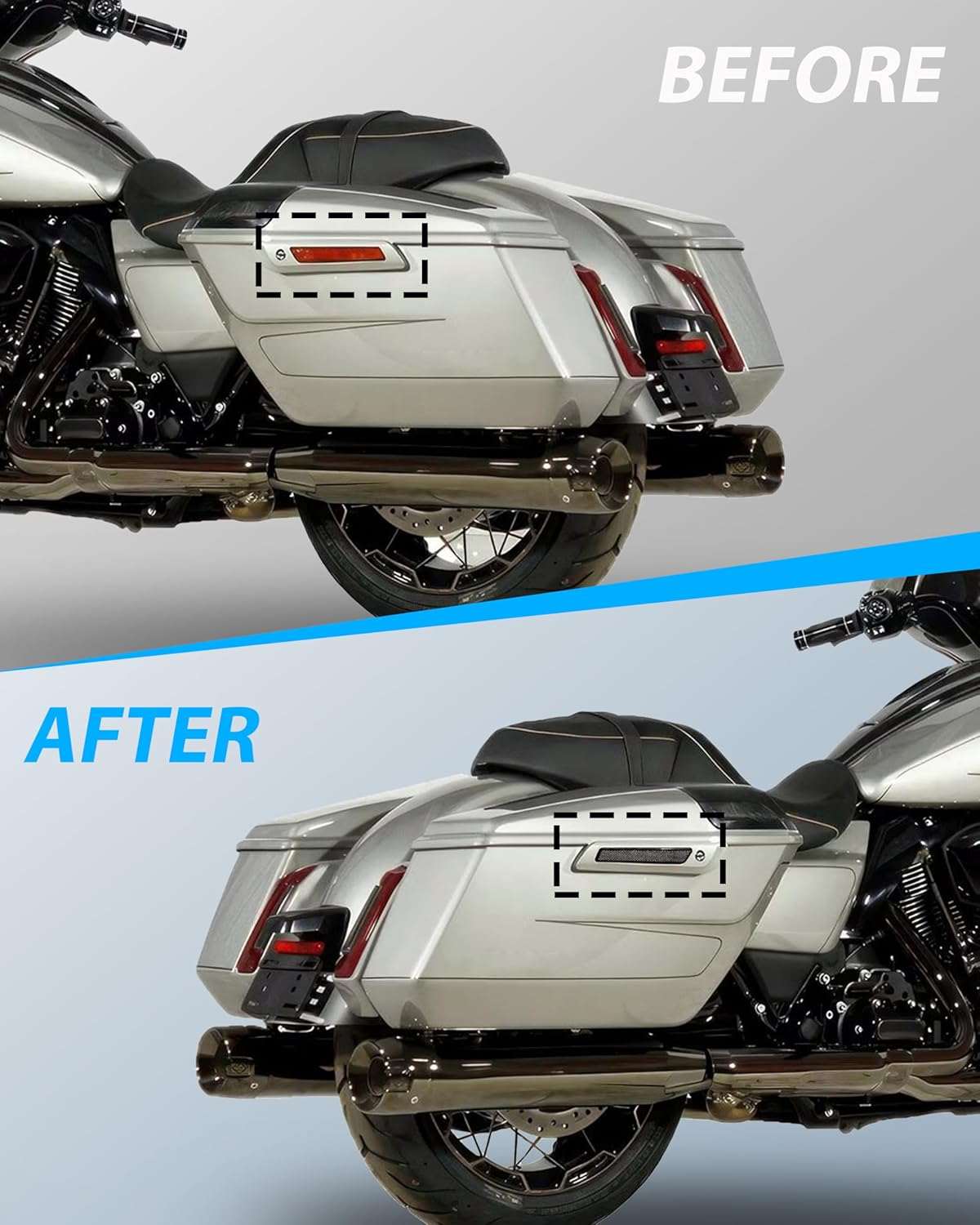 Smoked Saddlebag Saddle Bag Hinge Latch Covers for Harley CVO Road Street Glide 2023-2025 FLHX FLTRX FLTRXSTSE 2024-2025 Accessories image number 3