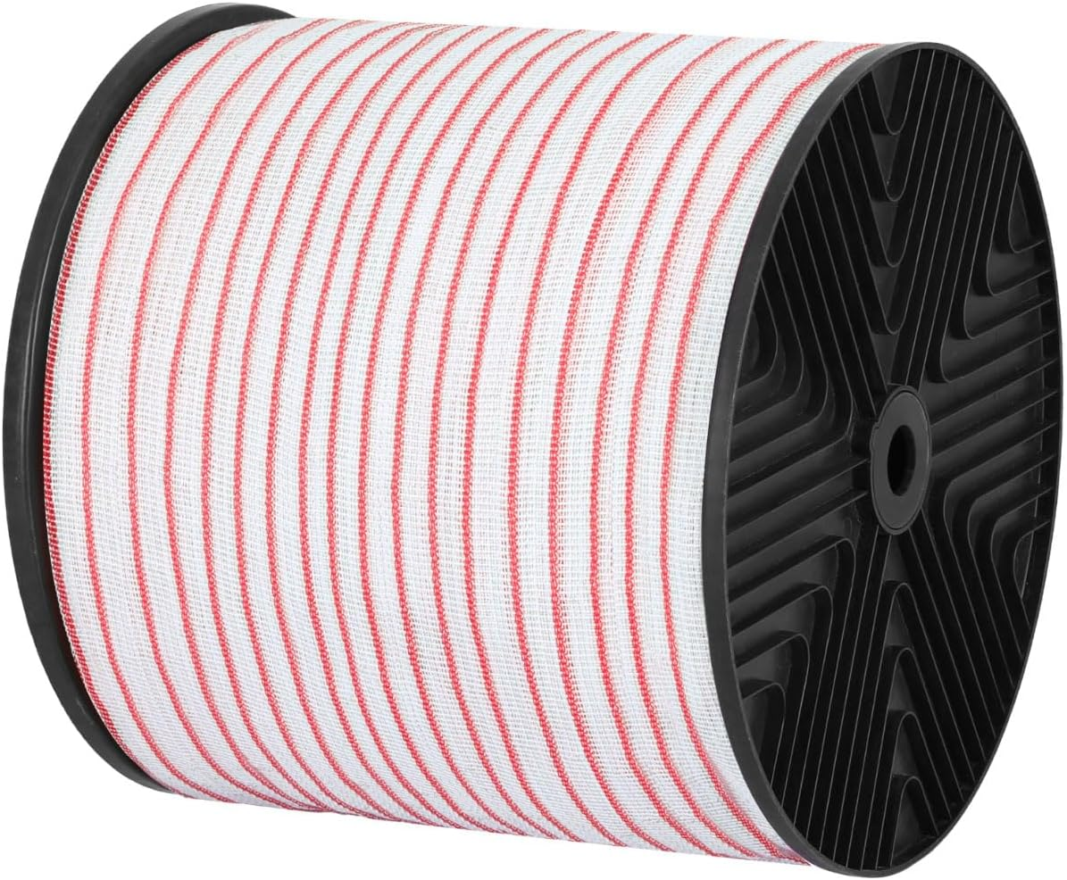 Giantz Electric Fence Tape 40Mm Polytape 400M Electric Fence Wire for Farm Animal Control Red White High Visibility image number 3