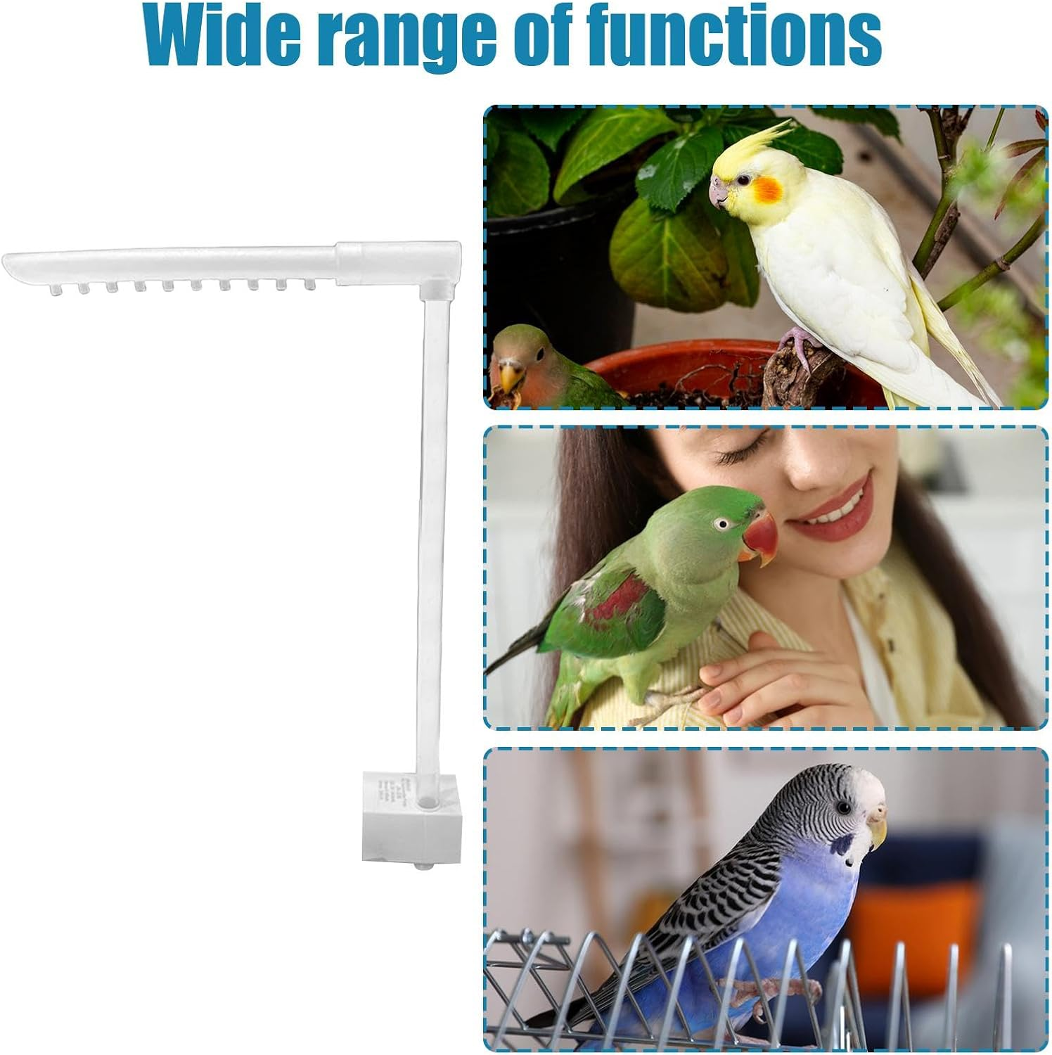Parrot Shower Accessories,Bird Bath Shower Head with Running Water | Automatic Parakeet Bathing Accessories, Pet Pool Toy for Lovebirds, Cockatiels image number 3