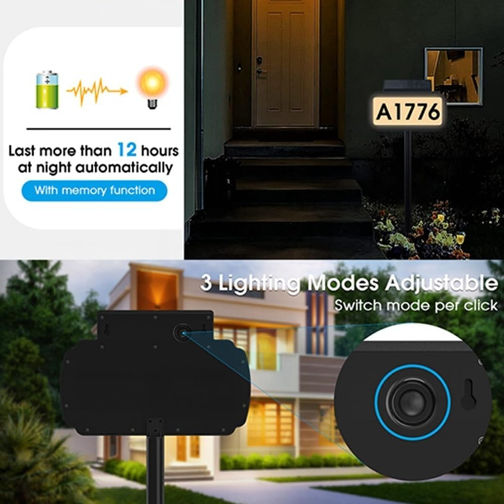 Suesacy Solar House Number Light House Address Digital Illuminated for Home Garden Door ABS+PC image number 2