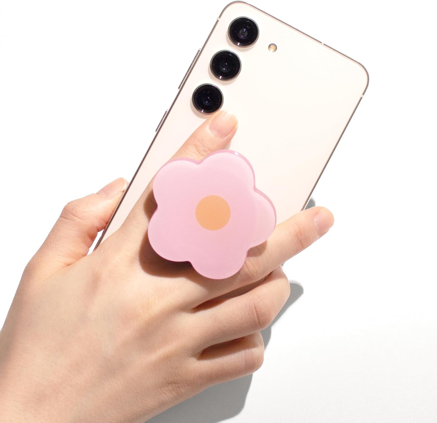 Cute 2D Daisy Flower Shape Collapsible Expandable Multi Functional Mobile Phone Grip Stand Holder for Smartphone Tablet Cell Phone Accessory，Magnetic Mount/Phone Holder Conversion Accessories (Pink) image number 4