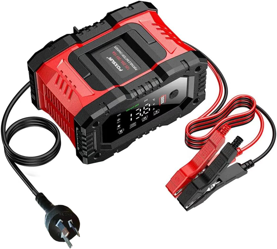 Smart Car Battery Charger AU Plug for 12V 20A / 24V 10A Motorcycle Truck Lawn Mower Lead Acid AGM Gel Lifepo4 Batteries Tender Automotive Fast Pulse Repair Trickle Chargers Maintainer image number 1