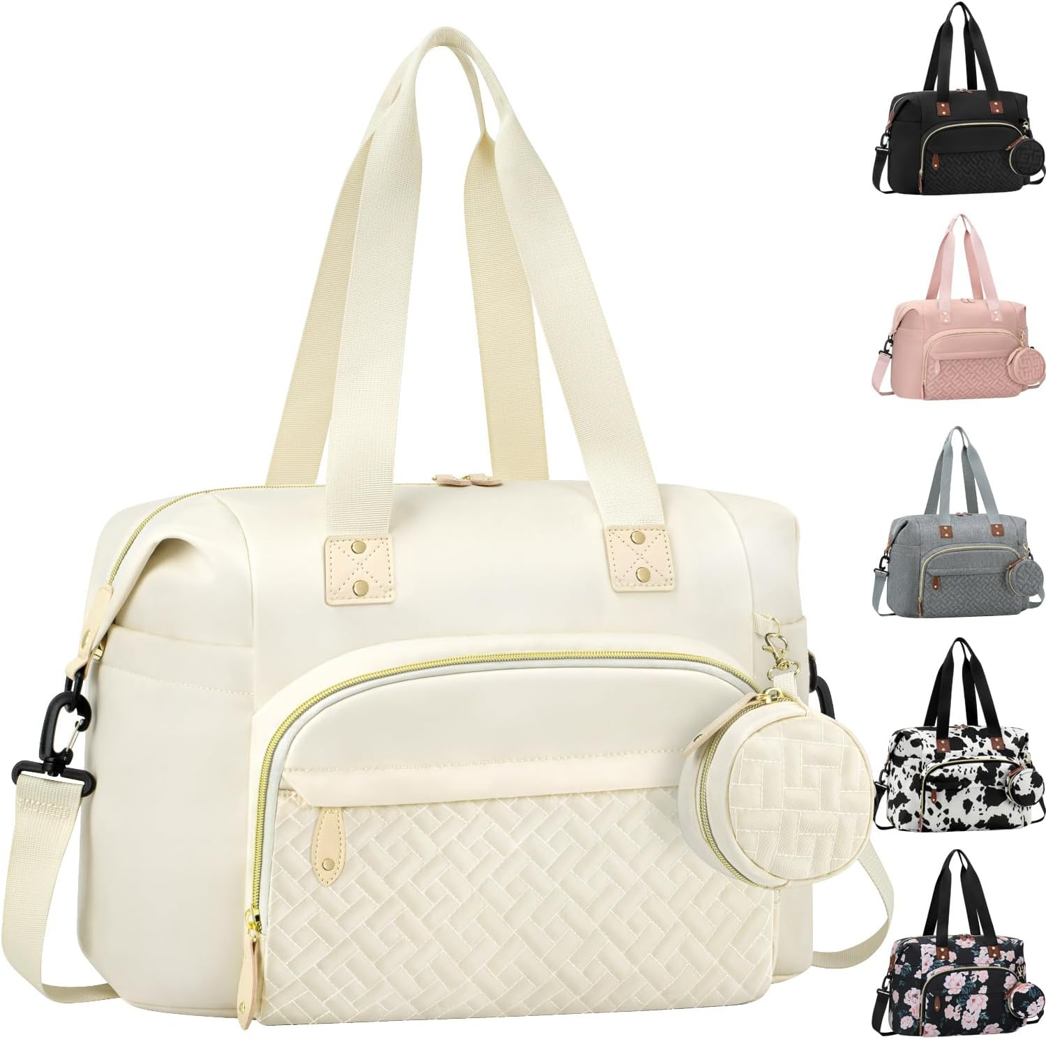 Diaper Bag Tote with Pacifier Case, Large Tote Diaper Bag for Women with Shoulder Straps