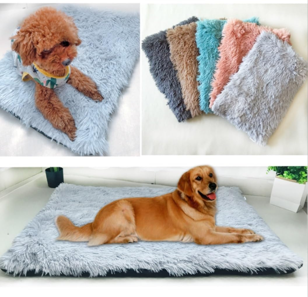 Dog Bed Cat House Pet House Pet Bed Washable Dog Crate Mattress Calming Fluffy Anxiety Dog Beds Deluxe Plush Dog Mat with Slip Bottom Dog House Cat Bed Pet Nest (Color : A, Size : 60 * 40 * 3Cm) image number 2