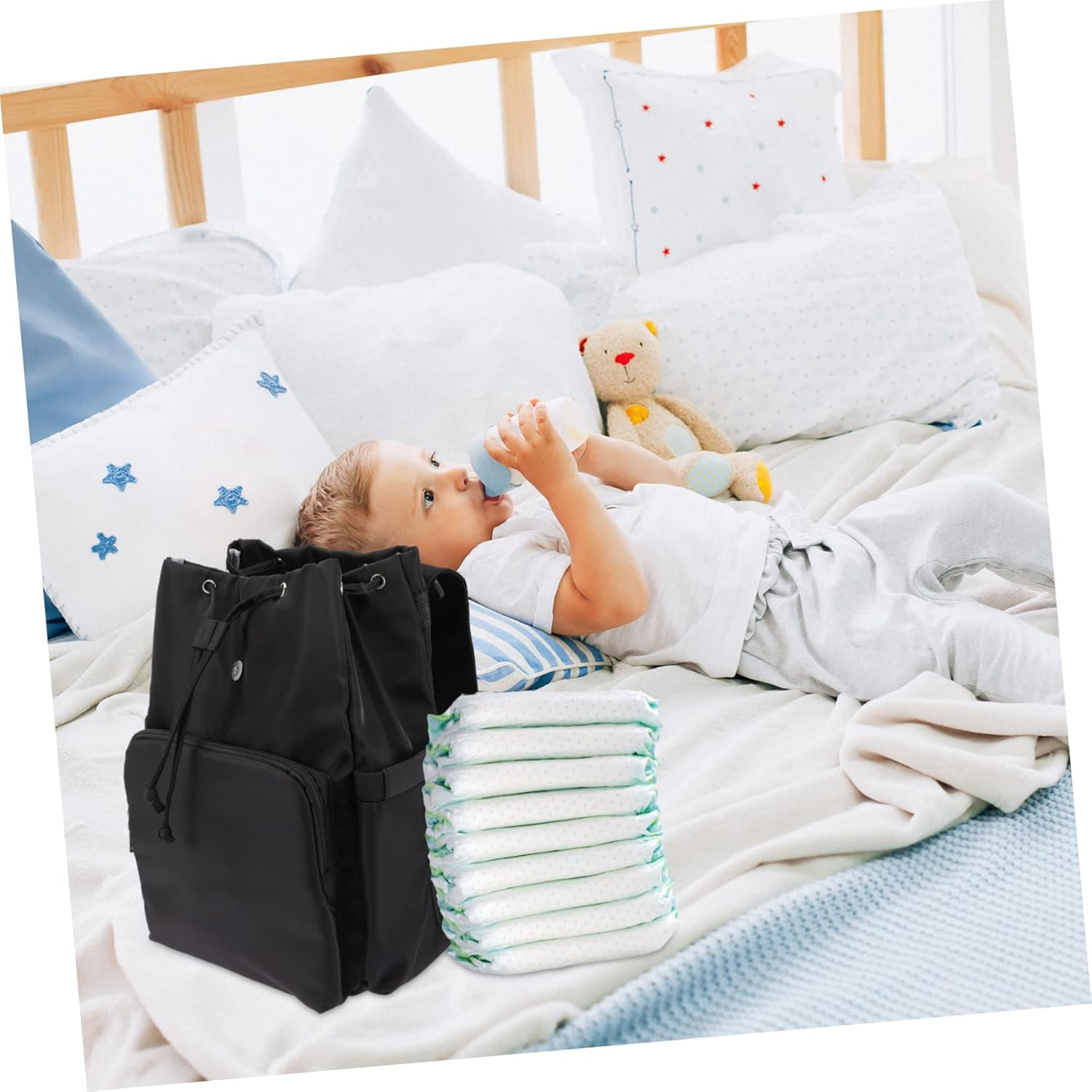 Totority Diaper Backpack for Mom Nappy Backpack Bag Convertible Diaper Bag Wet and Dry Separation Large Capacity Organizer