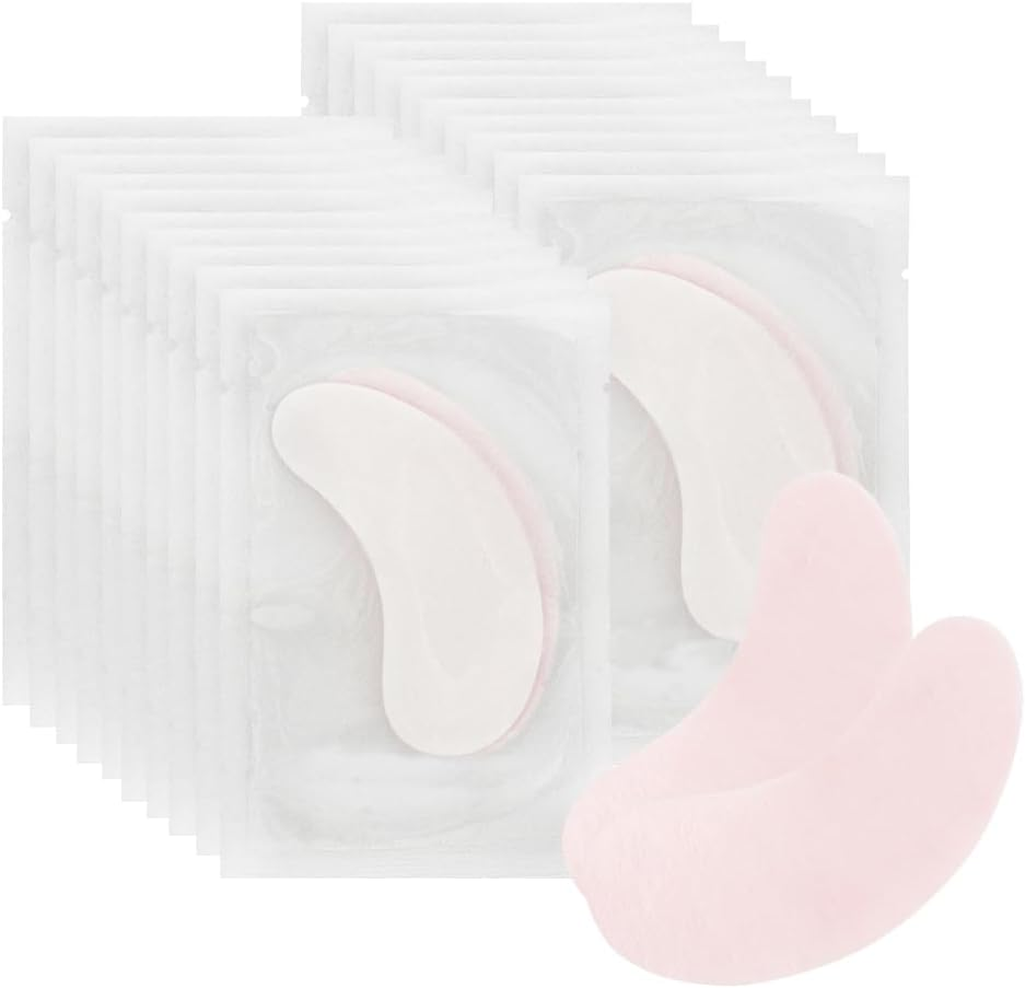 100 Pairs Hydrogel under Eye Gel Patches Lint Free Eye Lash Pads Eyelash Extension Tool Mask Eyepads, Transparent/Black