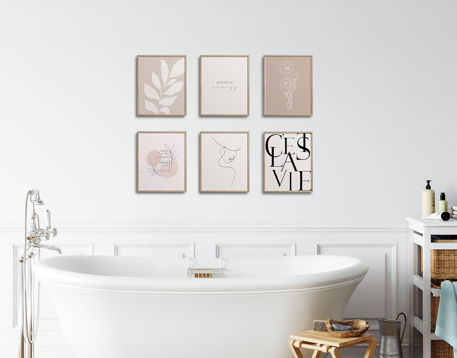 Twodays Vanilla Girl Room Decor, Clean Girl Aesthetic Wall Art, Boho Beige Posters for Bedroom, Minimalist Cream Prints, Abstract Brown Pictures for Girls.(8" X 10", Set of 6, UNFRAMED) image number 3