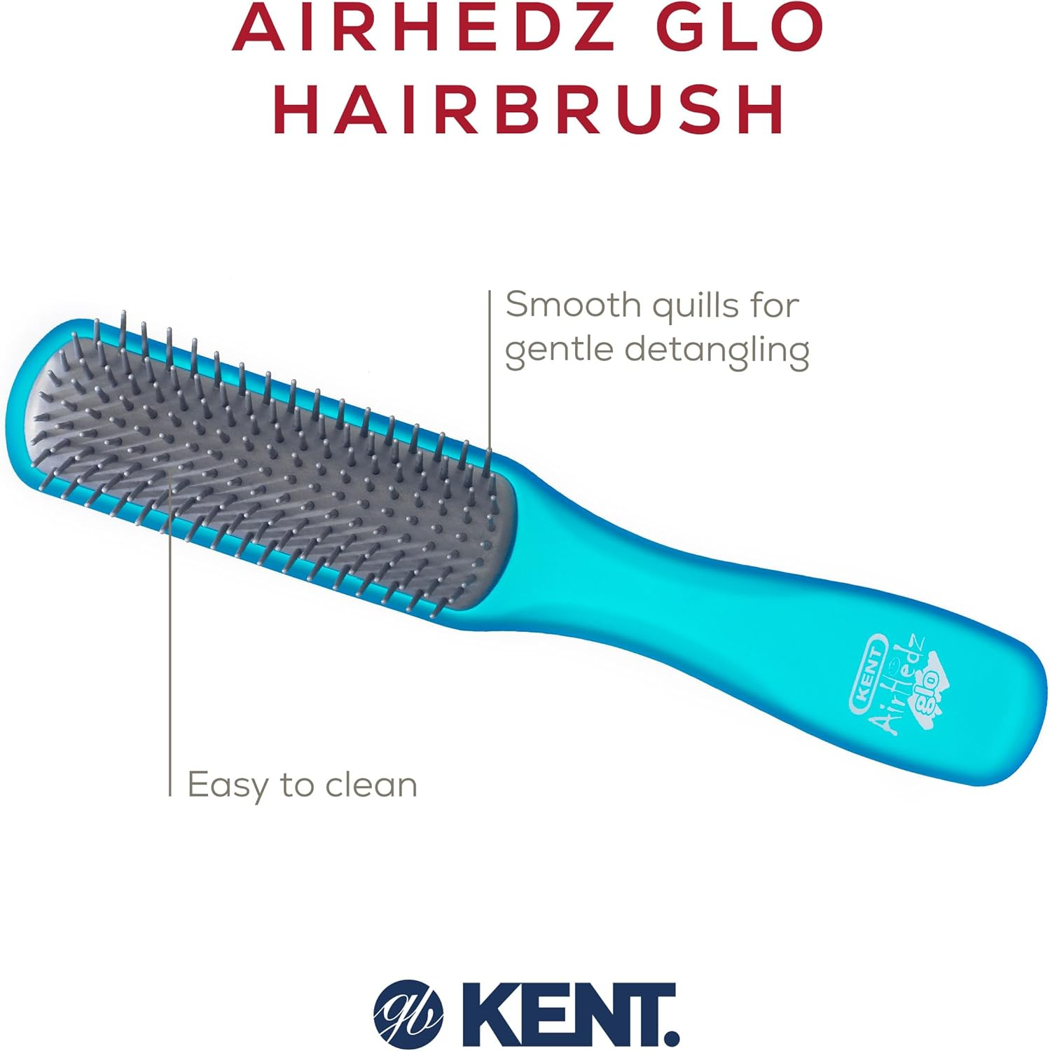 Kent Airhedz Glo Narrow Detangling Brush, Blue
