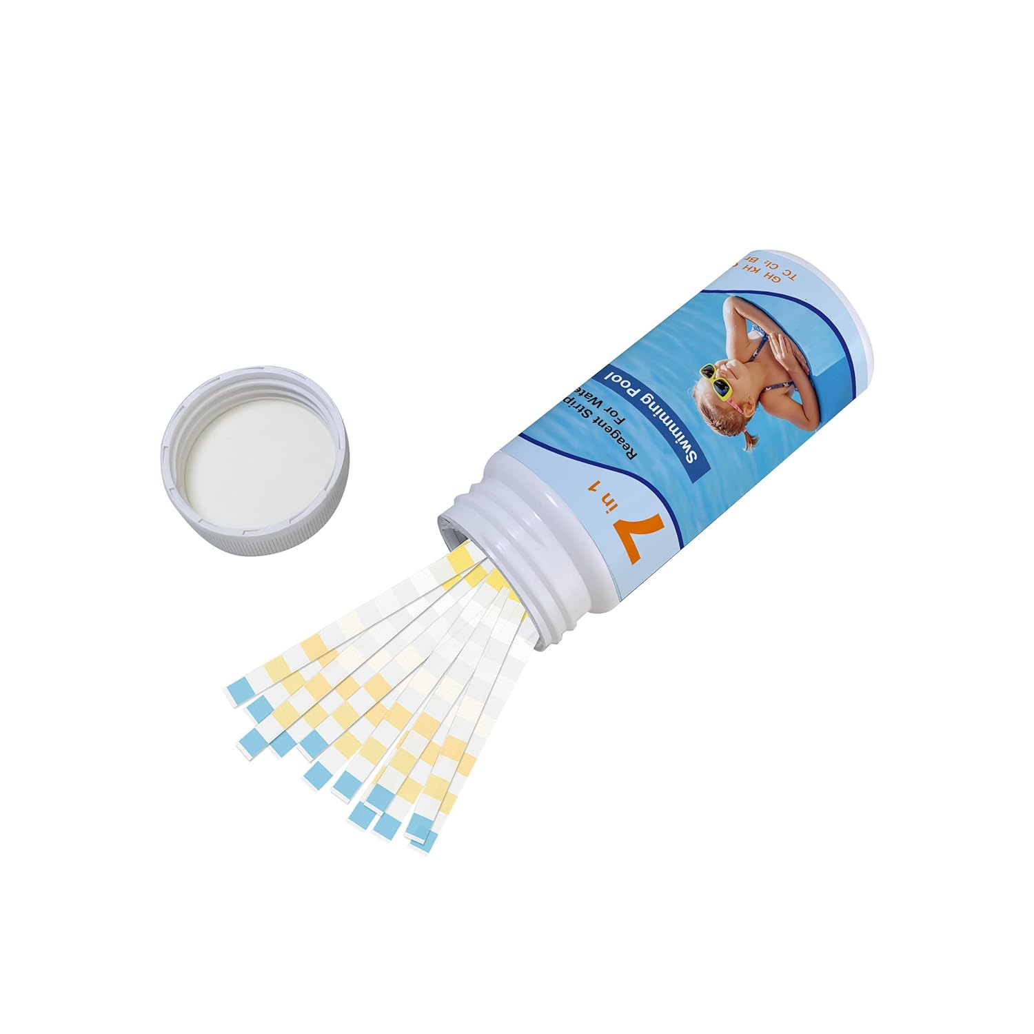 Pool and Spa Test Strips, 7 in 1 Quick Super Accurate Swimming 100 Strips Pool Test Kit - Hot Tub Test Strips & Pool Water Testing Strips for Ph Chlorine Bromine Hardness Alkalinity Cyanuric Acid image number 2