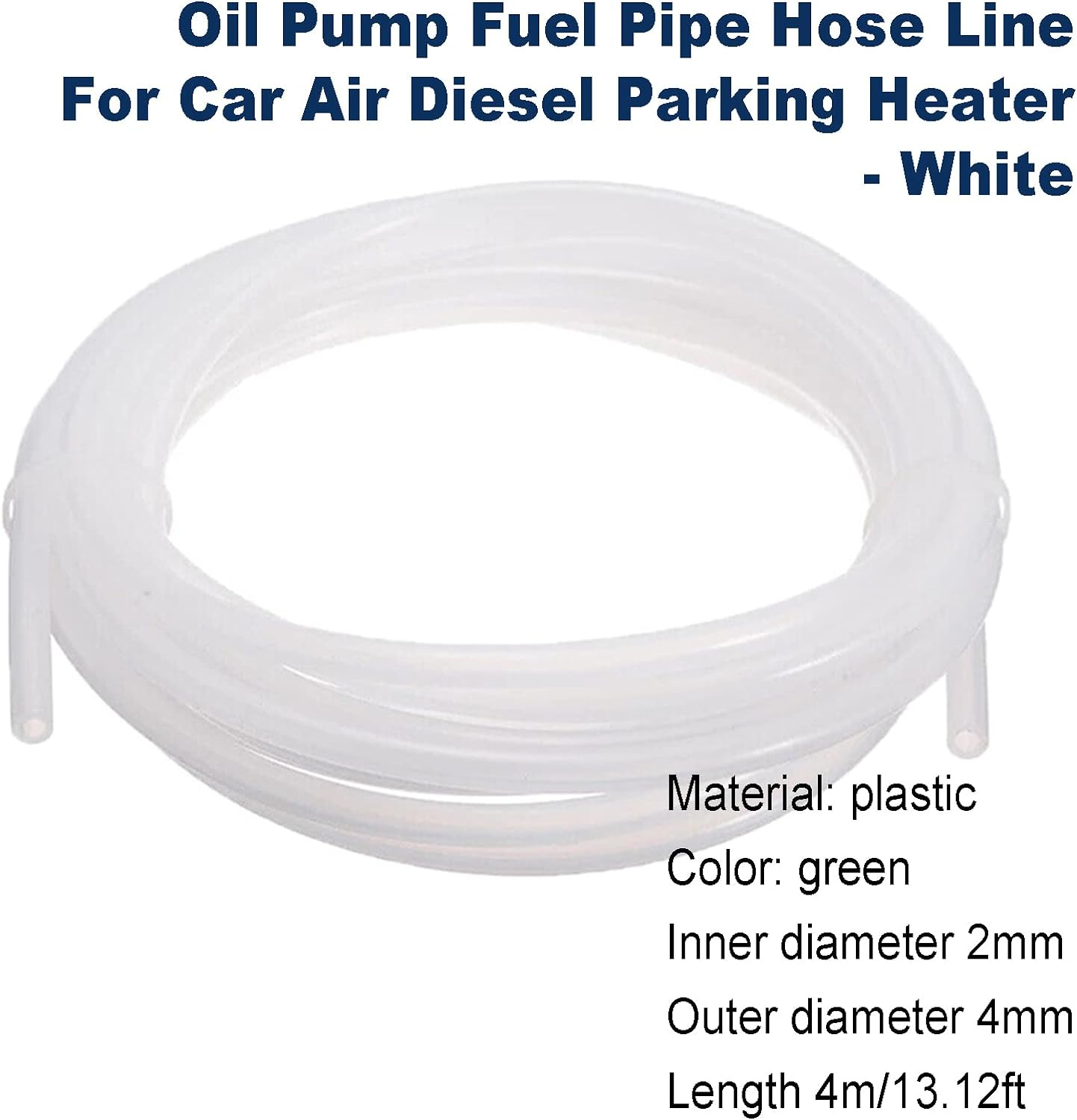 Acbbmns 4Mm Oil Pump Fuel Pipe Hose Line for Car Air Diesel Parking Heater (White) image number 1