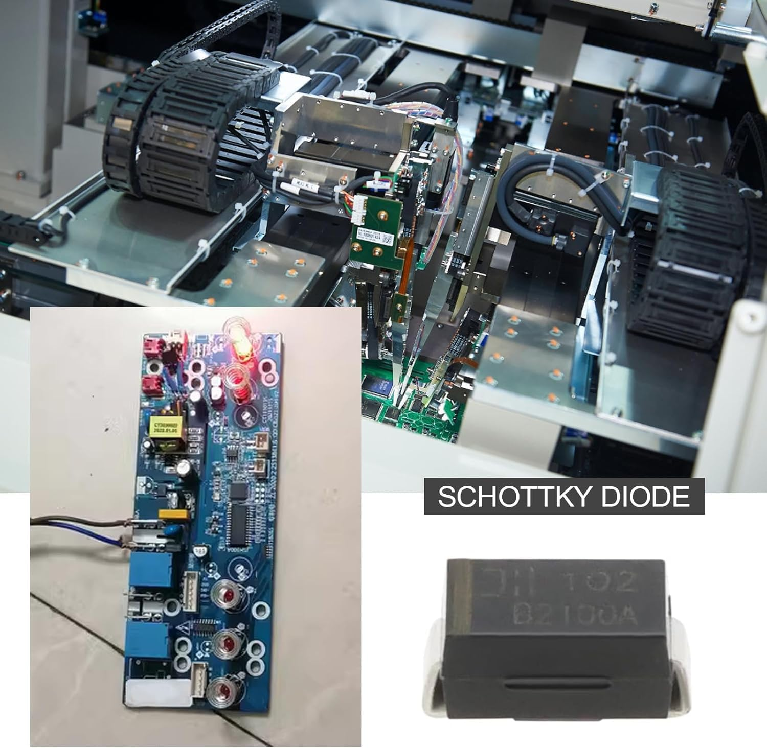 Rectifier Diode Chip SMD Rectifier Diode Bass Module B2100A-13-F Schottky Chip SMD for Module Internal Circuit Board Control Power Supply 10Pcs (10) image number 2