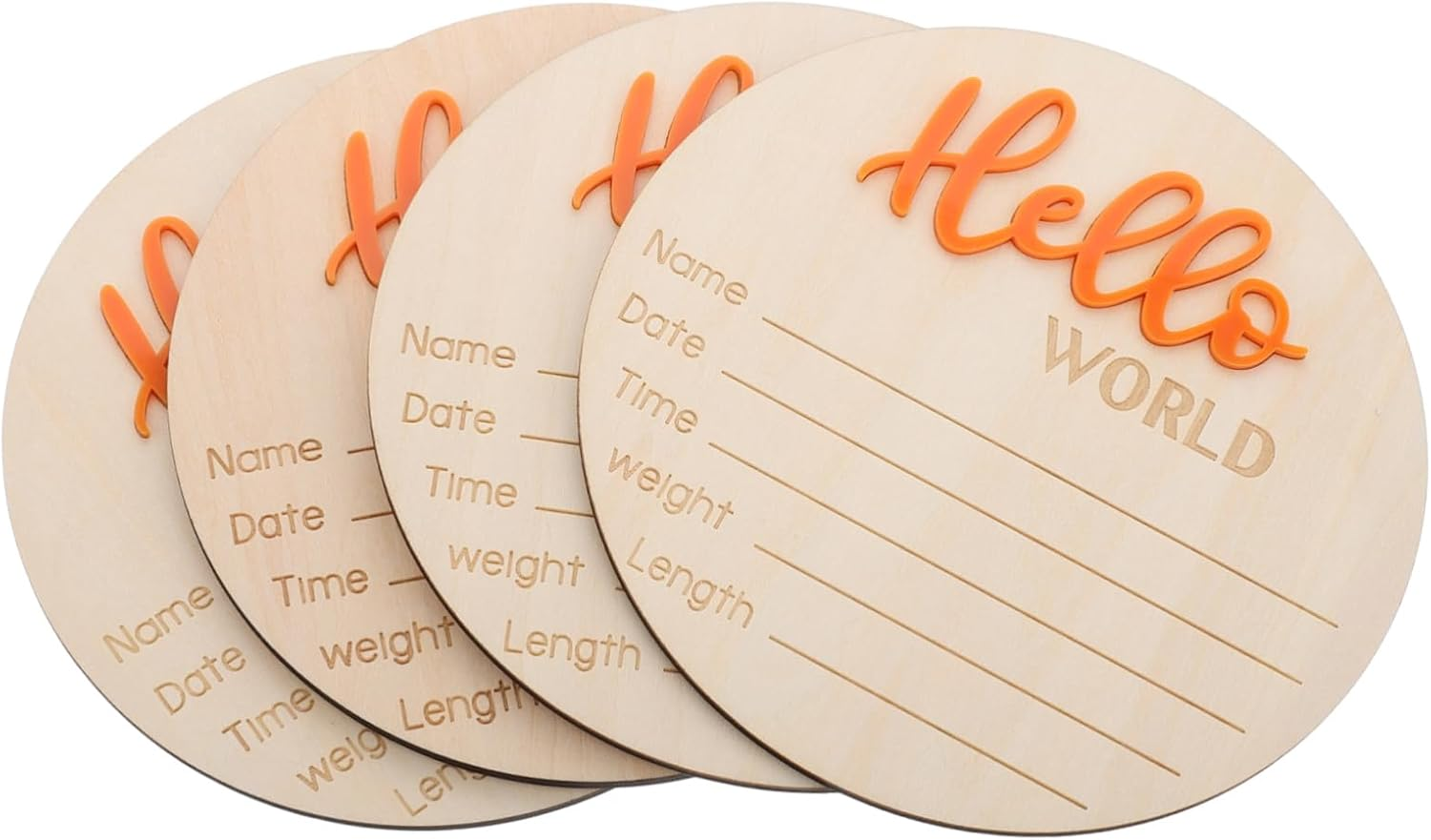 Abaodam 4Pcs Newborn Birth Sign Arrival Announcement Card for Boy Girl Nursery Decor