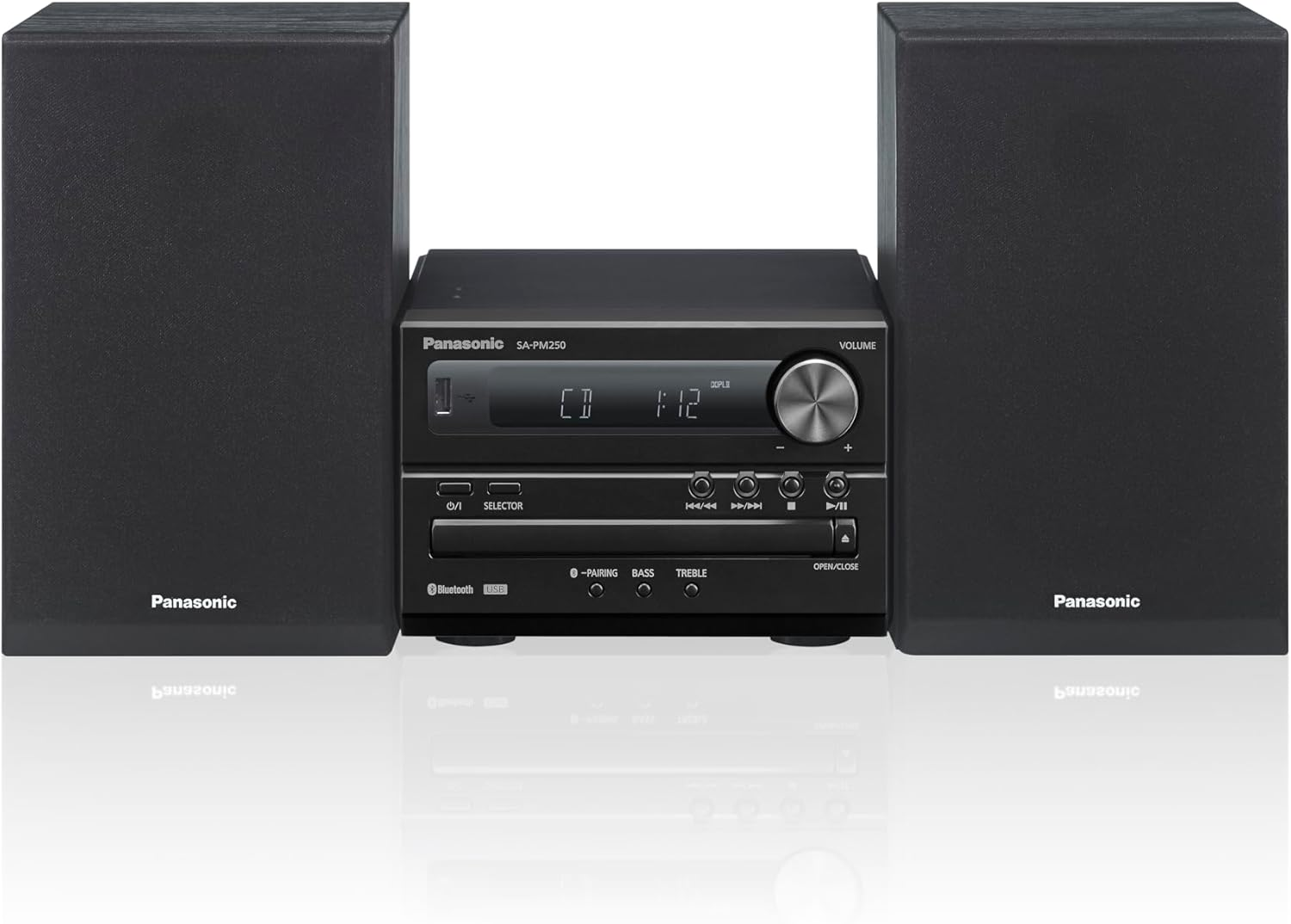 Panasonic 20W CD Micro Hi-Fi System with FM Radio and Bluetooth (SC-PM250GN-K) image number 2