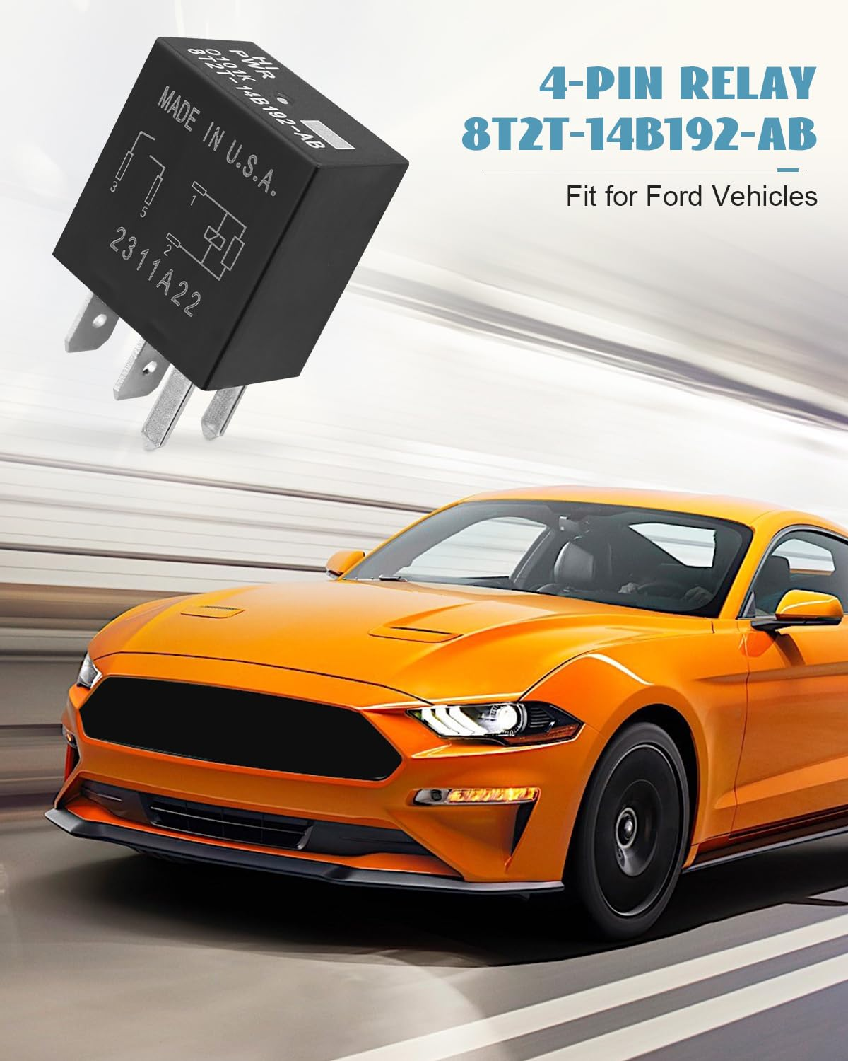 Automotive High Power Relay Kit Fit for Select Ford Vehicles Replace 8T2T-14B192-AB, 12V DC 30A 4 Pins Plug-In, Pack of 4 image number 2