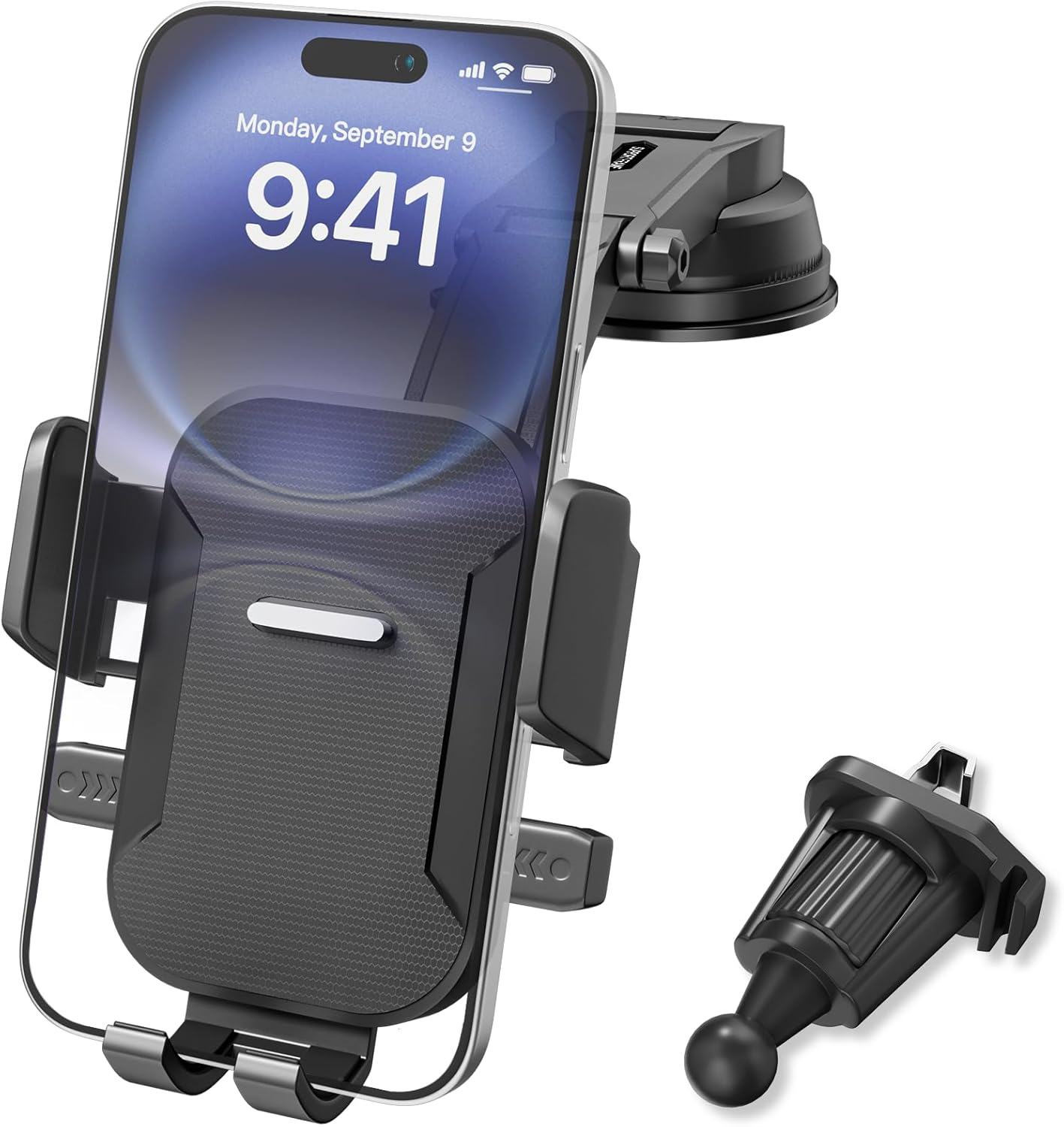 3-In-1 Car Phone Holder, Ultra-Stable and Shockproof, for Dashboards, Windshields, and Air Vents, 360&deg; Adjustable Angle, Suitable for All Smartphones image number 2