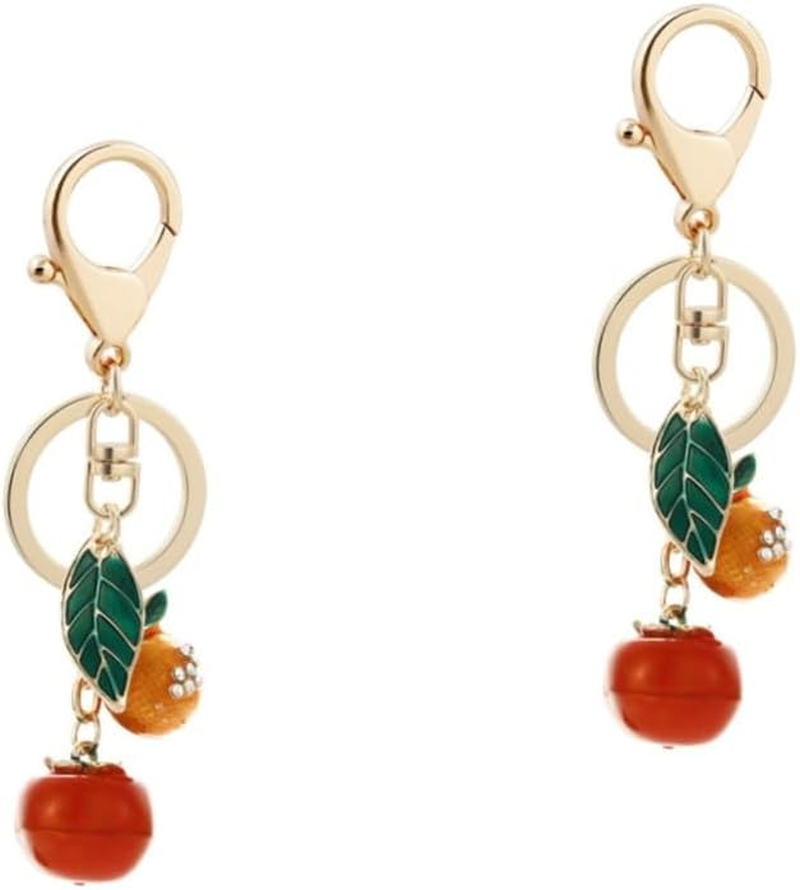 2Pcs Key Chain Pendant Decorative Keychain Accessories Backpack Fruit Pendant Keychain Charms Car Key Chains Car Rhinestone Ornament Crystal Child Bulk Bags