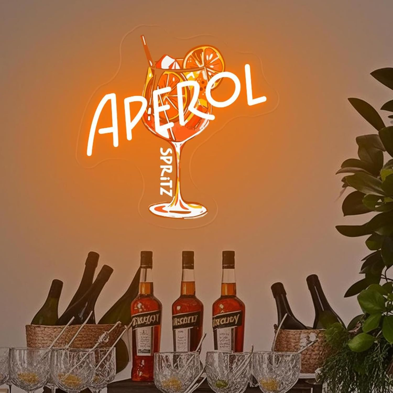 Aperol Spritz Neon Signs for Wall Decor Orange Cocktail LED Light up Sign for Home Bar, Kitchen, Man Cave, Bedroom, Pub, Party, Lounge Decor - Beer image number 3