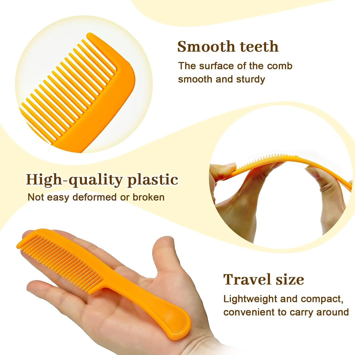 Combs Bulk Individually Wrapped Pocket Travel Hair Combs for Women, Men and Kids, Colorful Bulk Comb for Homeless Hotel Shelter Home Charity(4 Color) (5.9 Inch, 60, Count) image number 3