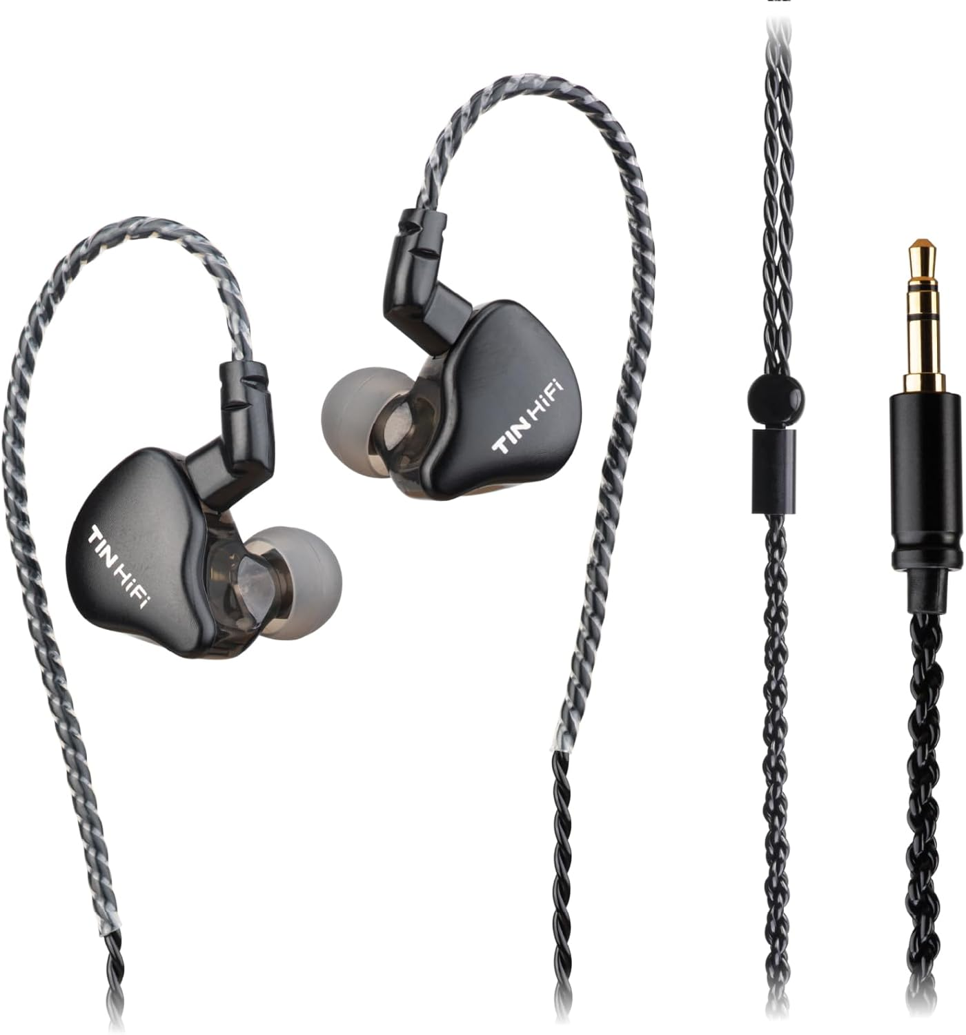 TINHIFI C1 in Ear Earphones, DLC Diaphragm Driver, Hifi Music and Immersive Gaming, Deep Bass, IEM Sleep Earphones Silver Type-C+Mic 2Pin