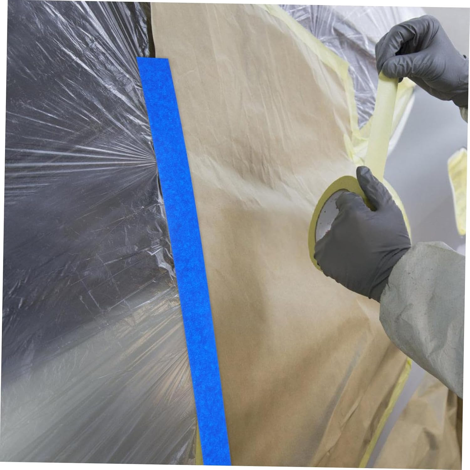 6Rolls Painters Tape Yards Masking Tape for Drafting Easy Removal Non Woven Crepe Paper image number 1