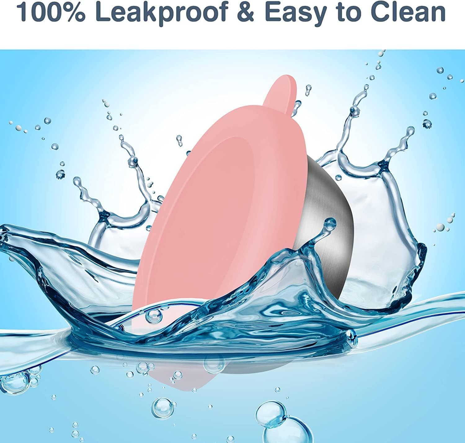 Salad Dressing Container to Go, 6X1.6 Oz Small Reusable Containers with Lids, Fits in Bento Box for Lunch, Stainless Steel Condiment Cup, Premium Silicone, Leak Proof, Easy Open Dipping Sauce Cups image number 1