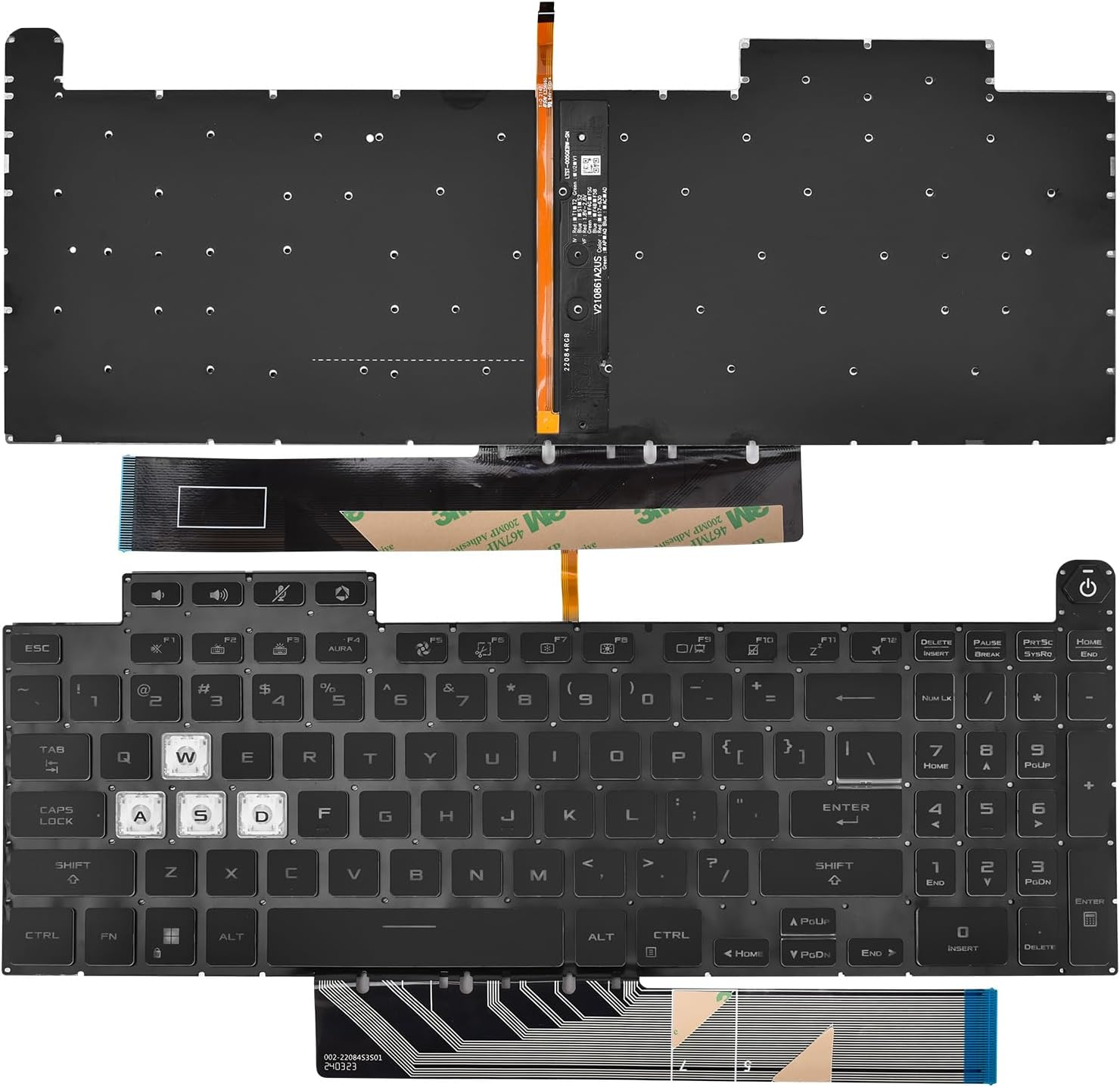 Replacement Backlit Keyboard for ASUS TUF A15 F15 FA507 FX507 FX507R A17 FA707 F17 FX707 & TUF Dash F15 FX517 Series Laptop with Per-Key RGB Colorful Keyboard US Layout image number 4
