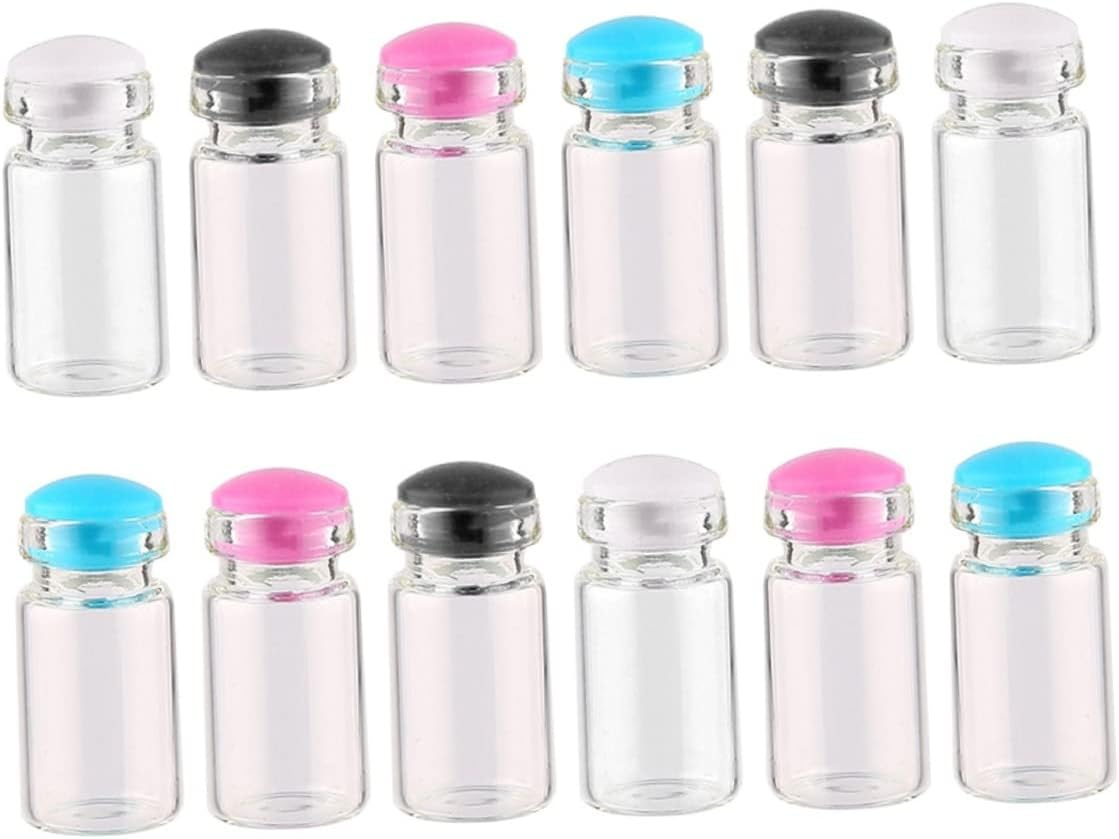 50Pcs Mini Glass Jars Silicone Assorted Wish Bottles for Messages Weddings Party Favors Craft Decoration image number 1