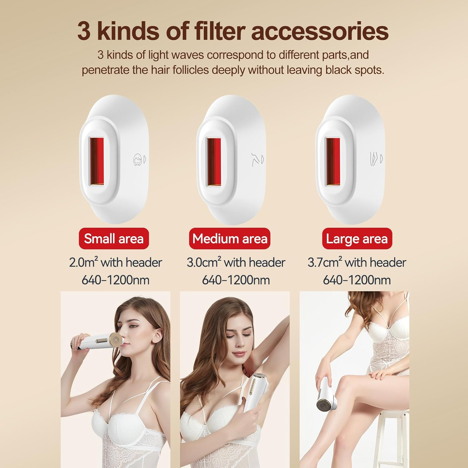 LESCOLTON IPL Hair Removal, 3 Heads Painless Laser Hair Removal Device for Men and Women - Epilation for Body and Face image number 5