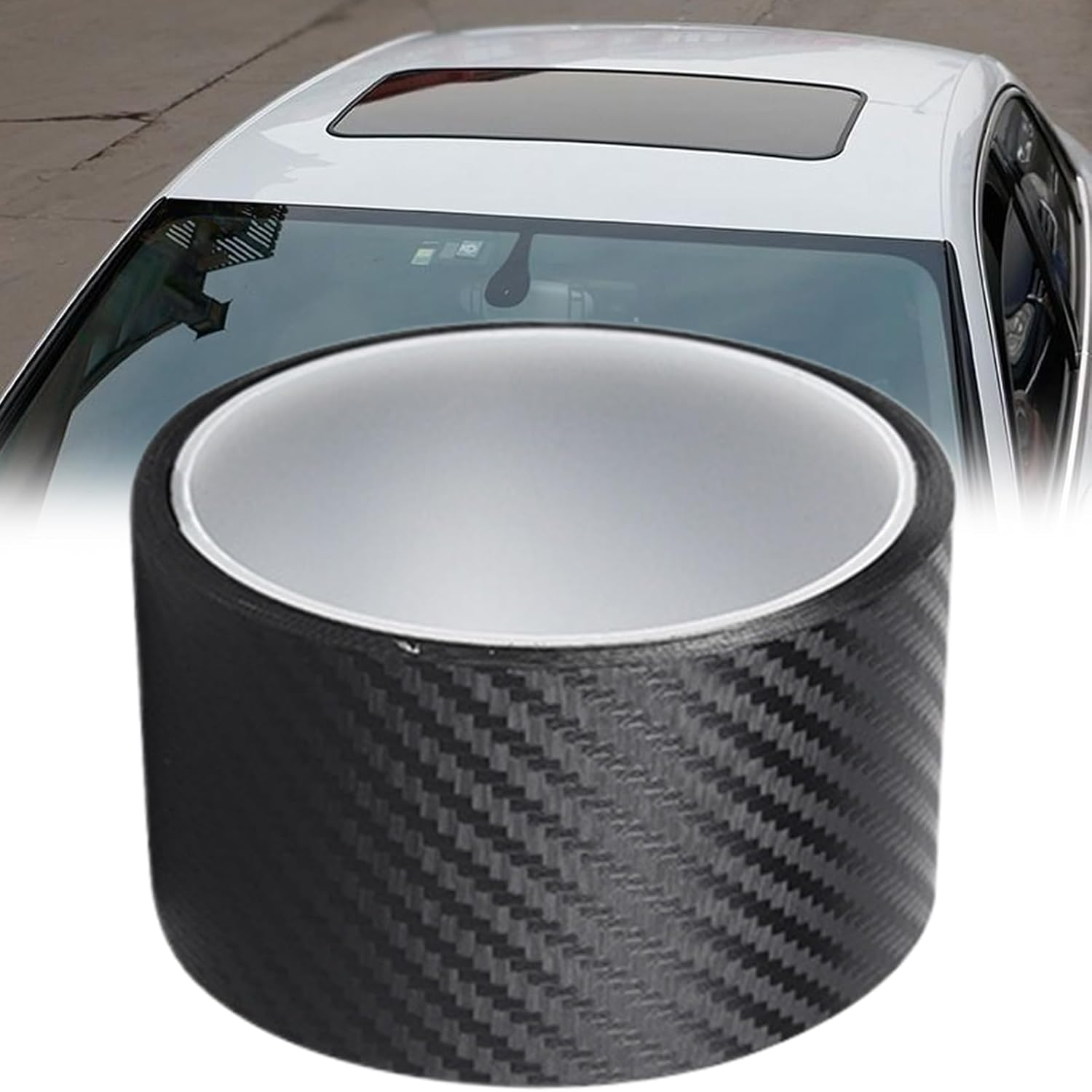 Car Sunroof Sealing Strip | Car Weather Stripping Trim | Leak-Proof Noise Reduction Automotive Weatherproof Tape for Road Trip Travel Outdoor Driving - White image number 3