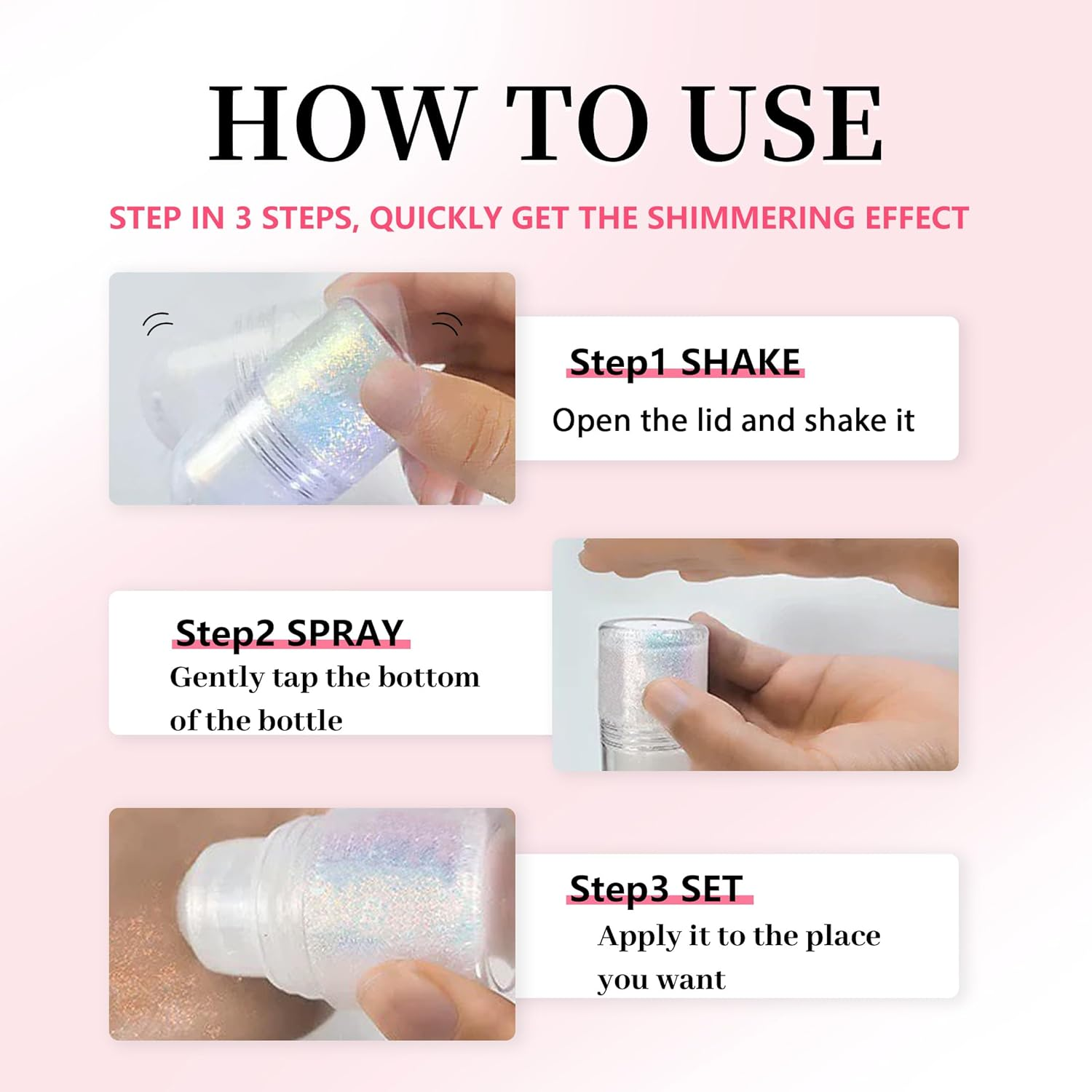 Veletine Body Glitter Gel, Roll-On Glitter Gel for Body, Face, Hair and Lip,Shimmer Three-Dimensional Glitter,Hair Glitter＆Lip Glitter,Sparkling Body Contouring Highlight Makeup, 20G/0.7 Oz (Purple) image number 3