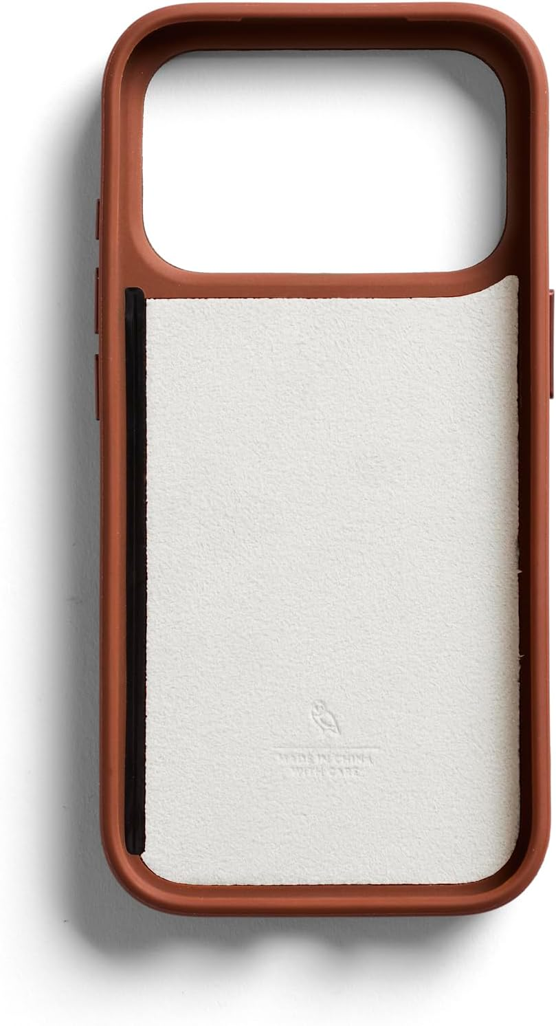 Bellroy Phone Case &ndash; 3 Card for Iphone 17 Pro (Leather Iphone Case, Phone Wallet) - Rust - Black image number 4