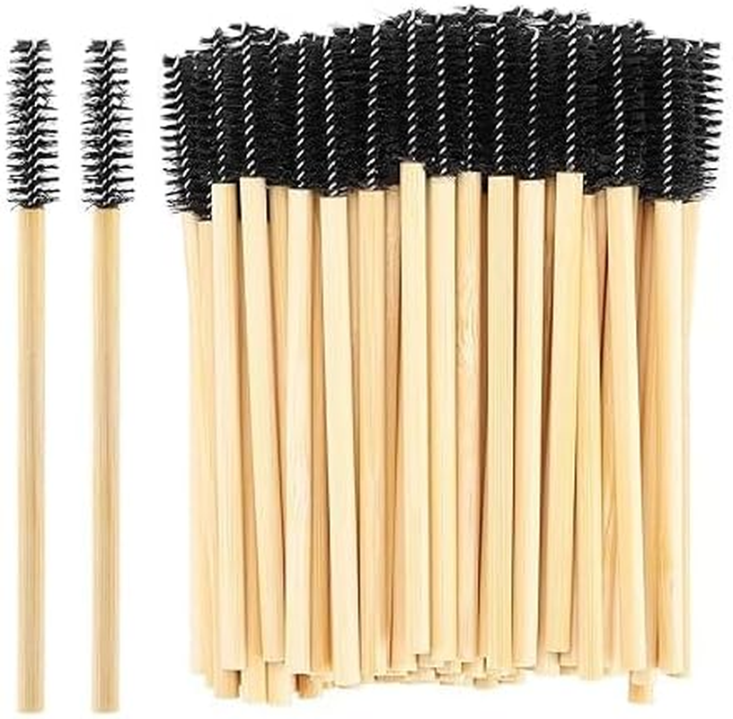 Ksngtixe 100Pcs Disposable Bamboo Eyebrow Brushes - Eyelash Extension & Mascara Applicator Wands, Professional Makeup Brush Set for Lash Styling & Brow Grooming image number 2