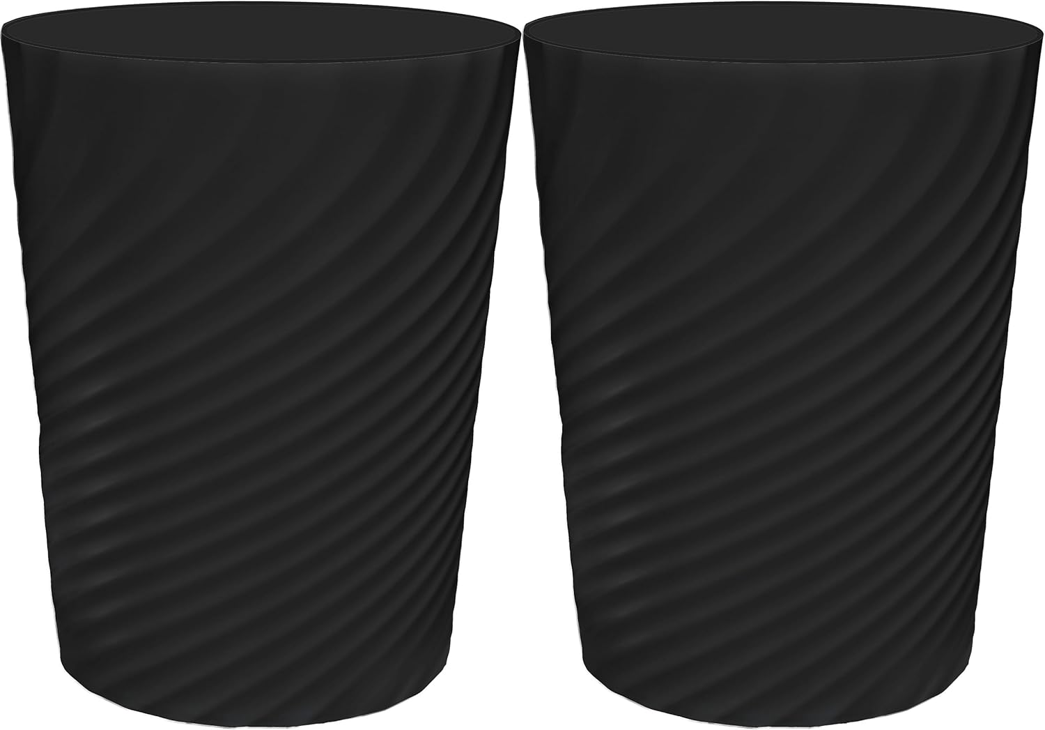 DAJITRE 1.8 Gallon Small Trash Can Wastebasket Recycling Bin Slim Profile for Compact Spaces Bathroom, Office, Bedroom, Kitchen (1.8 Gallon, Black)