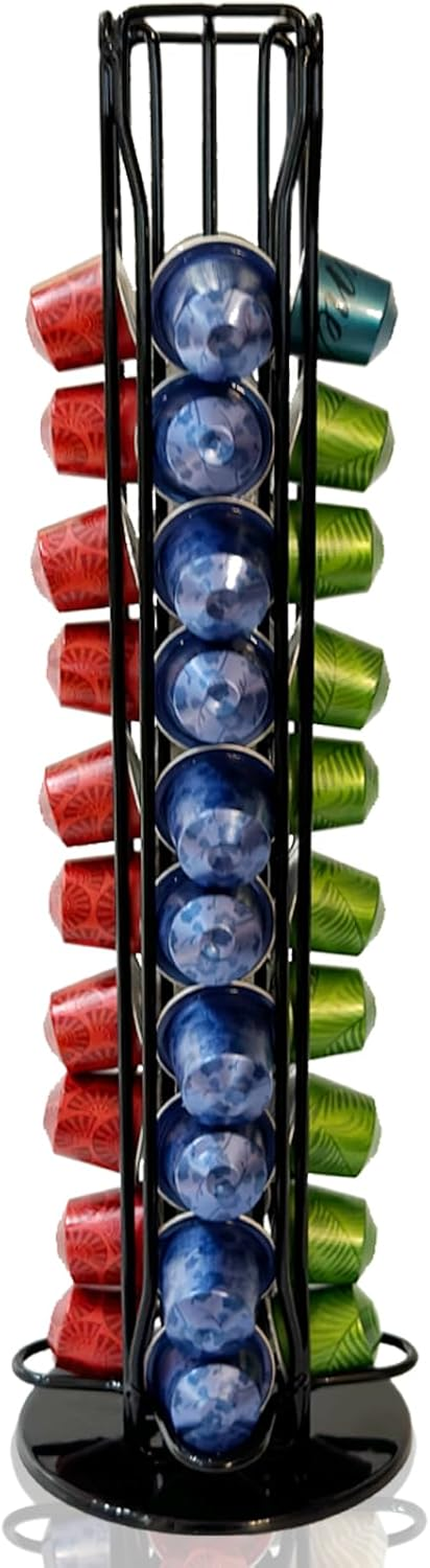 DECORBREW Coffee Pod Holder Storage Stand Kitchen Organizer Compatible with Nespresso Originalline Coffee Pods Capsules Black Stores 40 Pods（Coffee Pods Excluded）