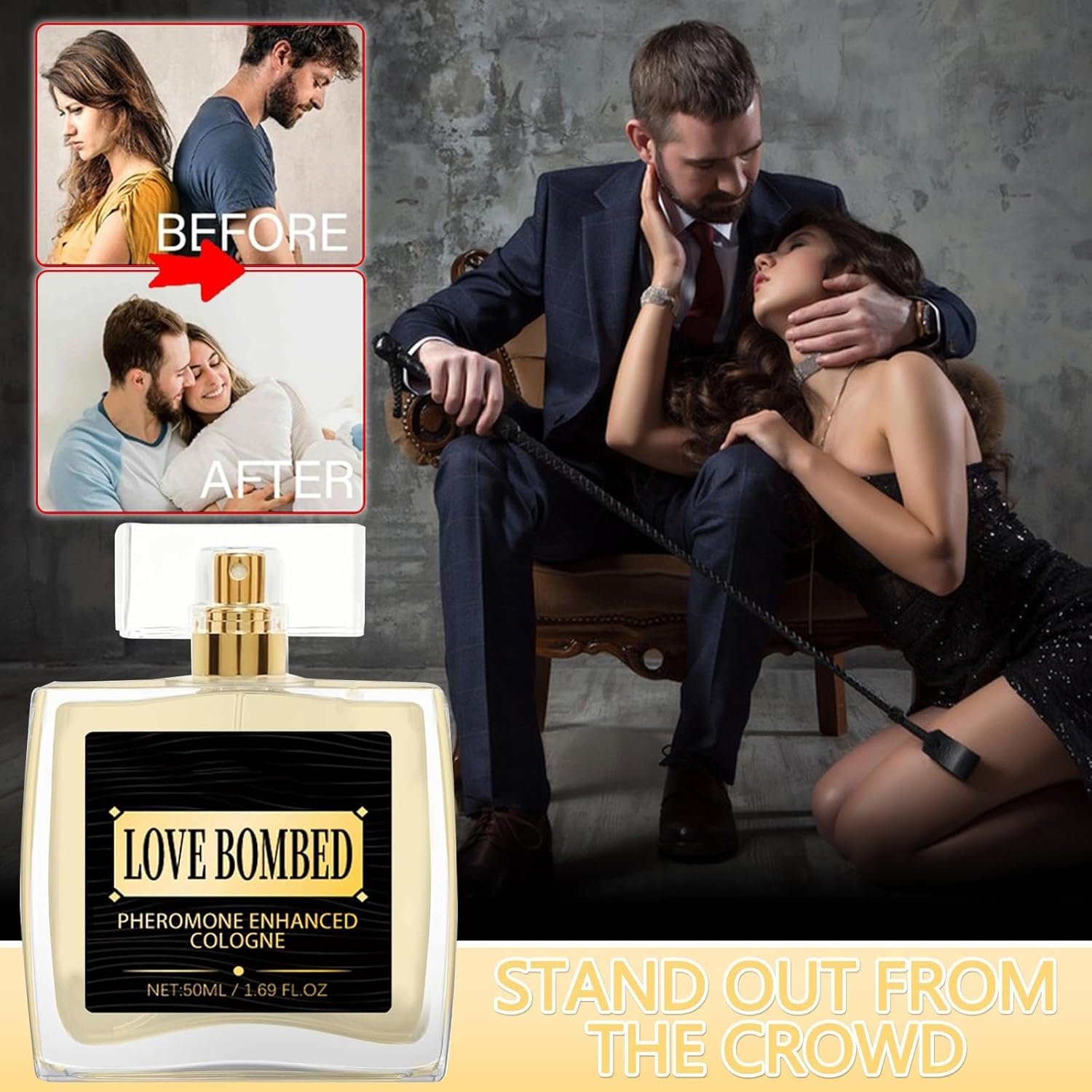 Love Bombed Cologne - Pheromone Cologne for Men, Love Bombed Cologne for Men, Enhanced Scents Pheromone Perfume, Long-Lasting Pheromones Scent Spray, Hypnosis Cologne Fragrances for Men (50ML) image number 5