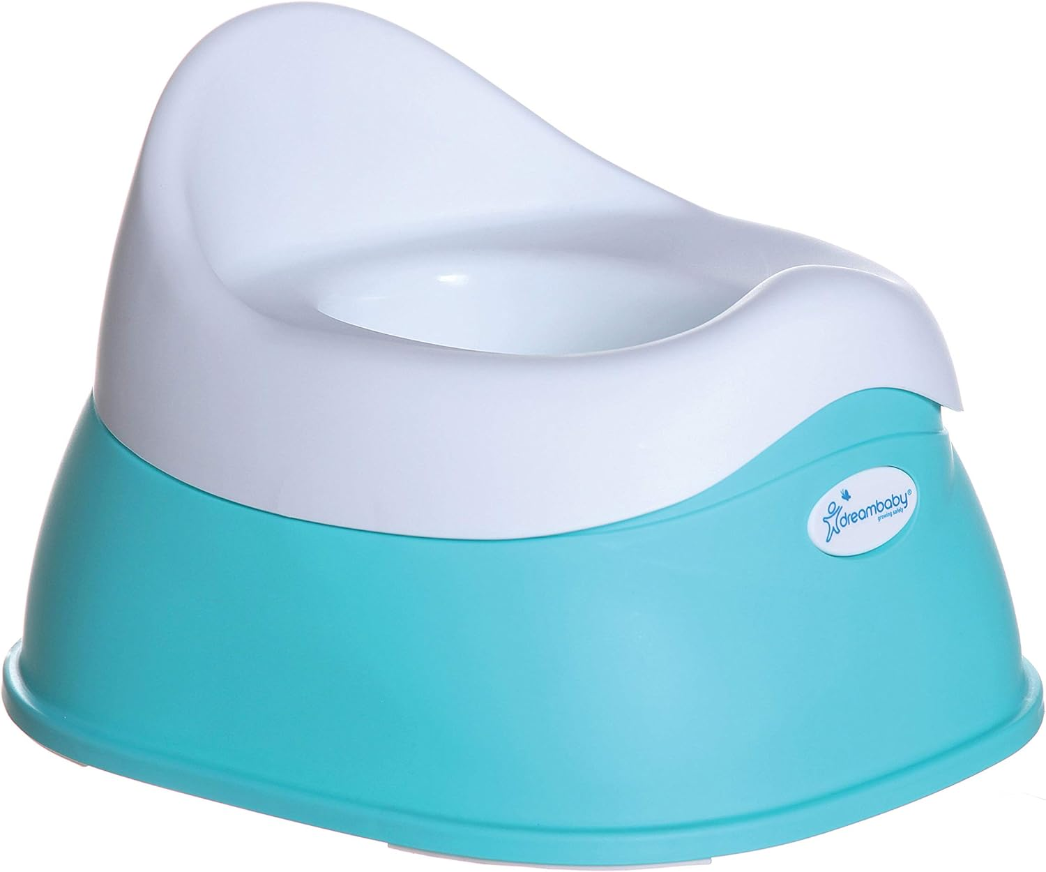 Dreambaby Ezy Potty Training Seat - Todllers Toilet Seat with Built-In Splash Guard, Slip-Resistant Base, and Removable Bowl - Perfect Size Travel Potty Chair for Toddlers 18 Months & above - Aqua