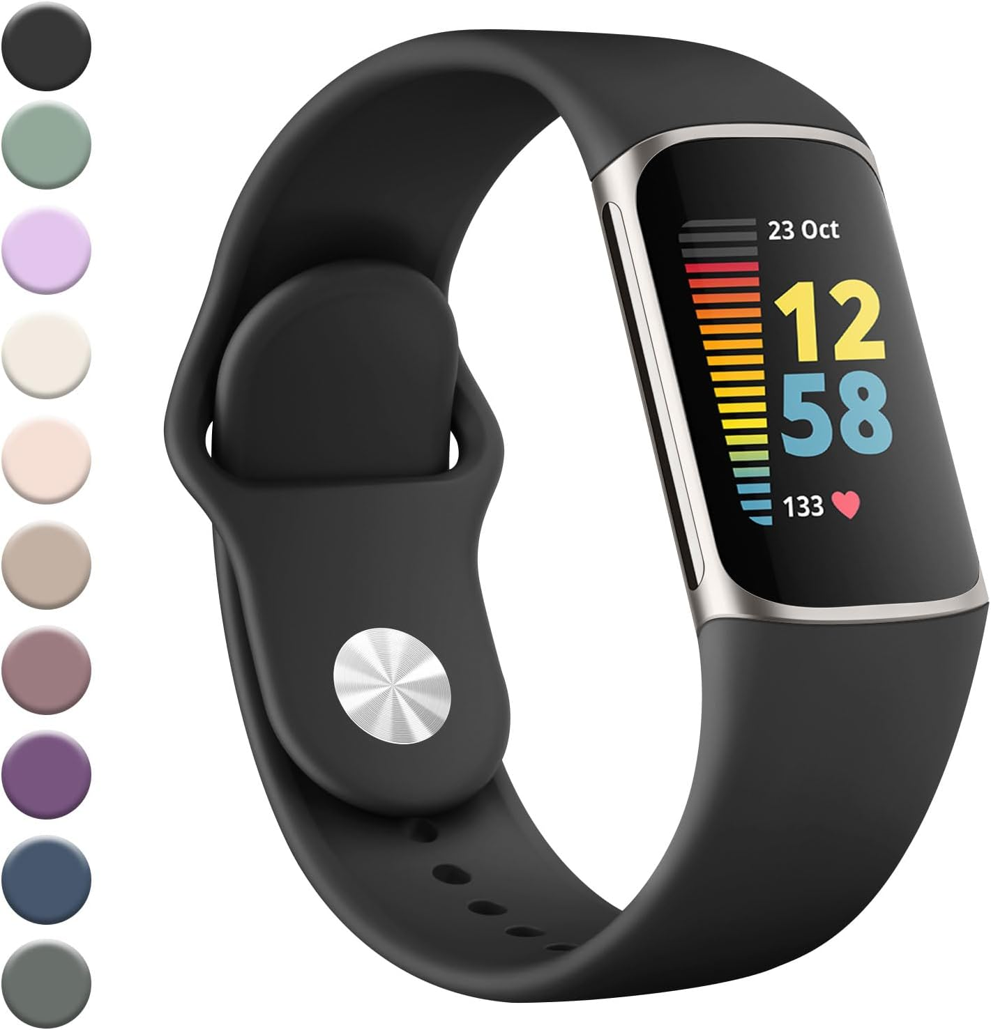 Leonids Bands for Fitbit Charge 5/6 - Soft Silicone Adjustable Breathable Sport Replacement Wristbands Strap for Advanced Fitness Tracker image number 5