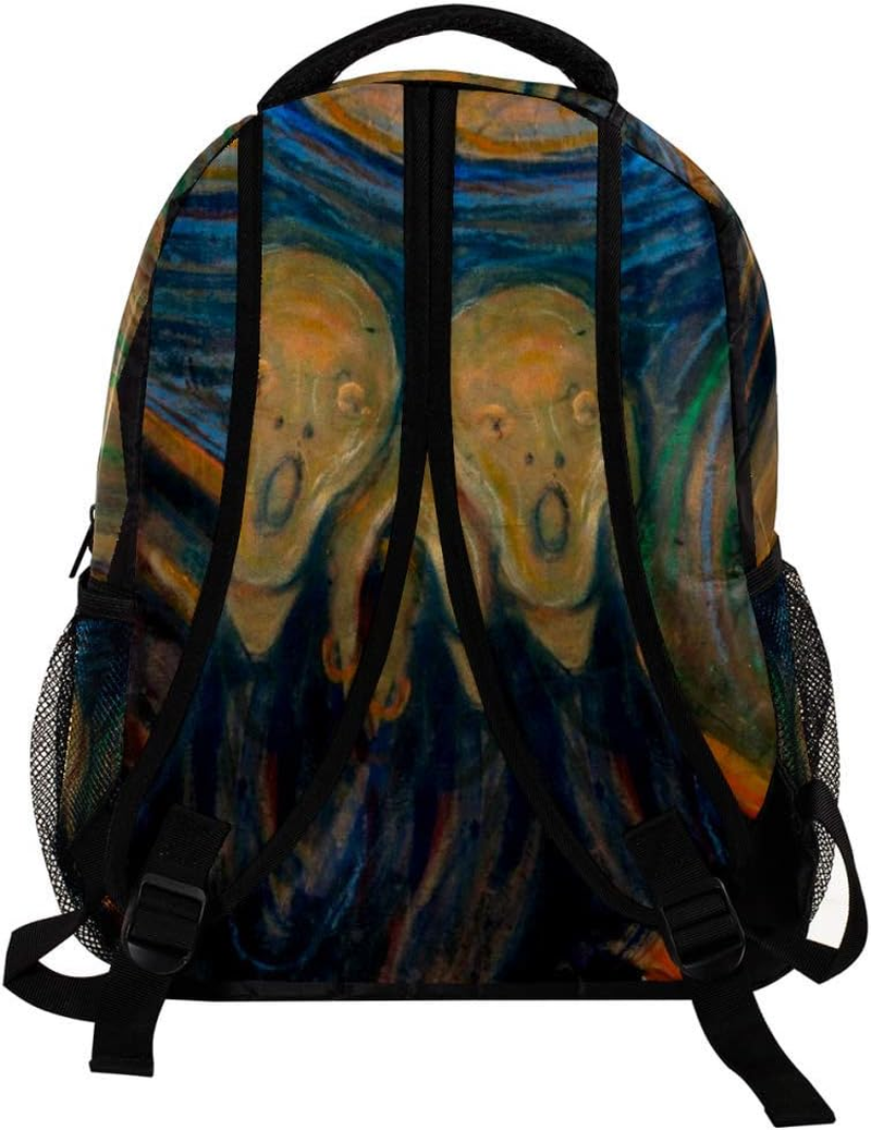 The Scream Backpack Casual Sports Daypack Travel School Bag with Multiple Pockets for Men Women College - Color03 image number 4