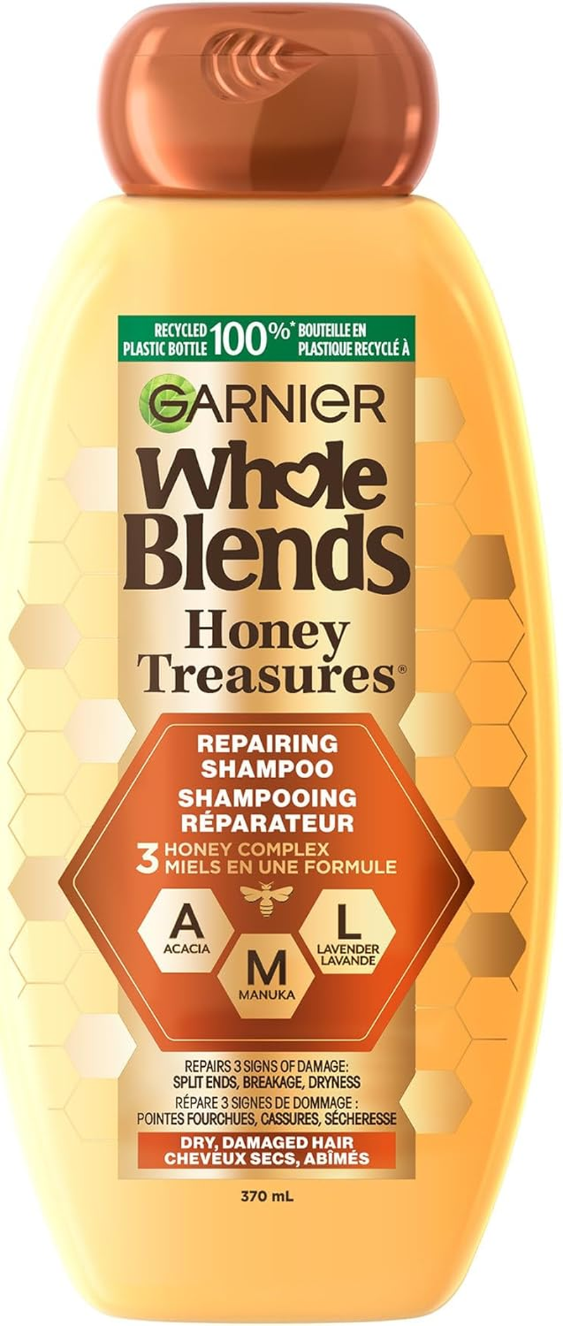 Garnier Hair Care Whole Blends Honey Treasures Repairing Shampoo 12.5 Fluid Ounce image number 3