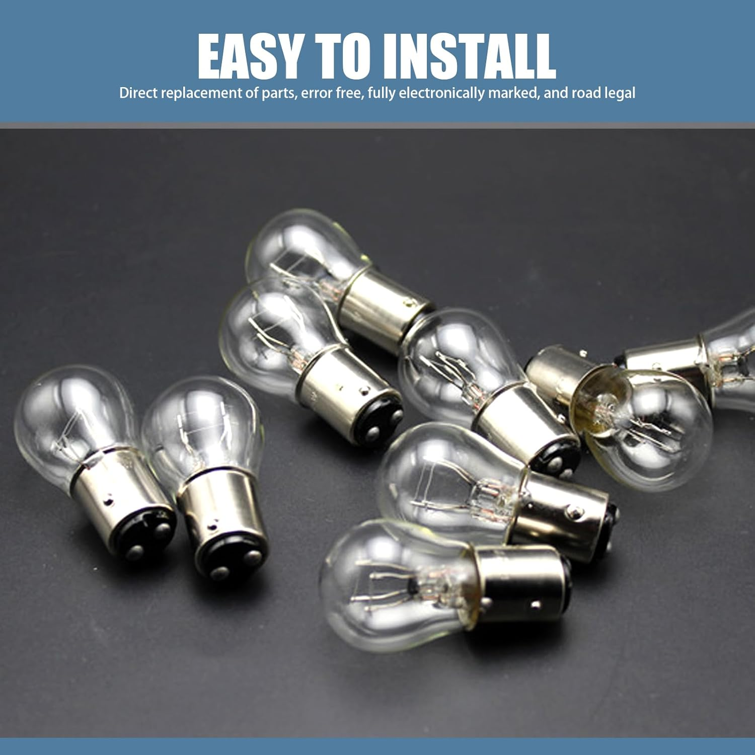 10 PCS Car 1157 P21/5W S25 BAY15D Light Bulb, Double Tail High and Low Brake Light Bulb Turn Signal Light Bulb Longerlife Replacement, Universal Halogen Brake Tail Light Parking Light (Red) image number 1