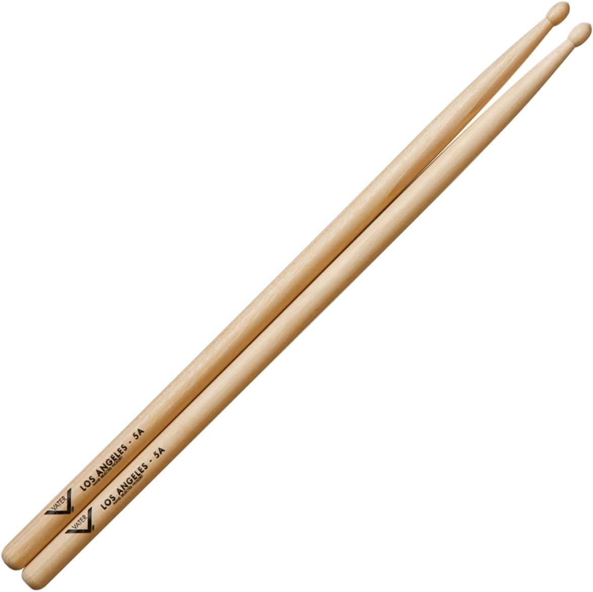 Vater VH5AN 5A Wood Tip Hickory Drum Sticks, Los Angeles 5A, 1 Pair
