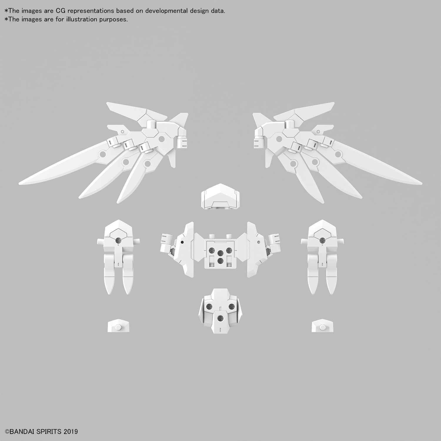 BANDAI Hobby KIT 30MM 1/144 Option Parts Set 17 (Wing Unit 1) image number 3