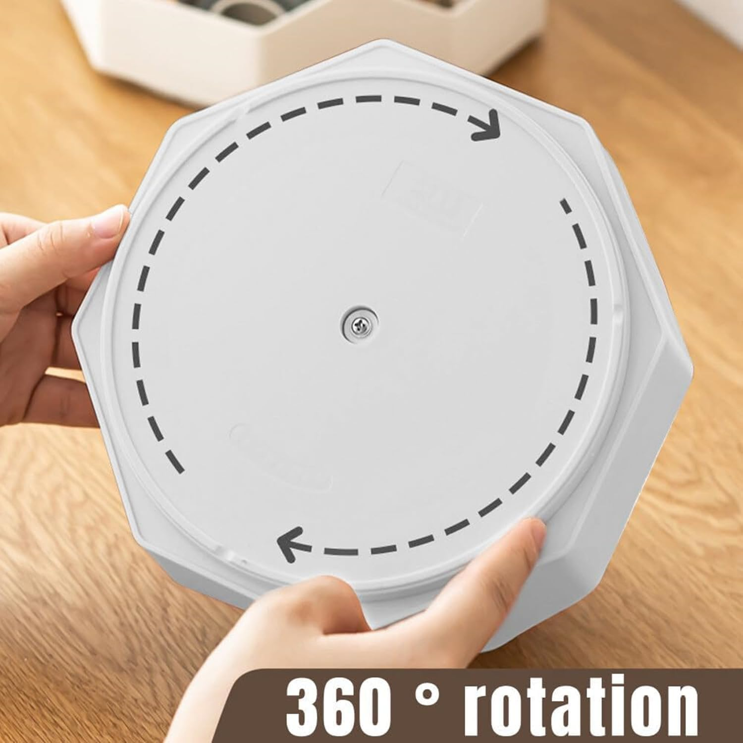 JCZD Rotating Pen Holder, Stationary Organiser, Pen Holder for Desk 9 Compartments, Upgraded Large Capacity 360&deg;Rotatable, Can Accommodate Pencils, Colored Pens, Various Stationery (Grey) image number 4