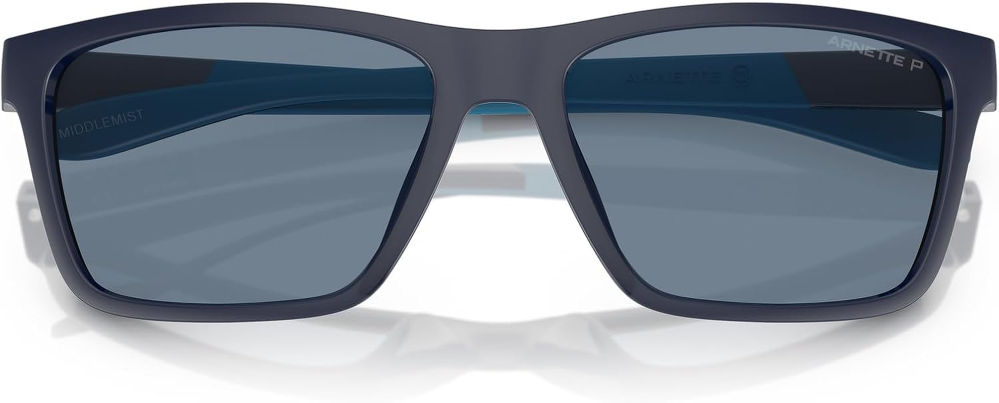 ARNETTE Men'S An4328U Middlemist Universal Fit Rectangular Sunglasses - 58. Millimeters, Black/Rose Gradient Grey Mirrored Blue image number 5