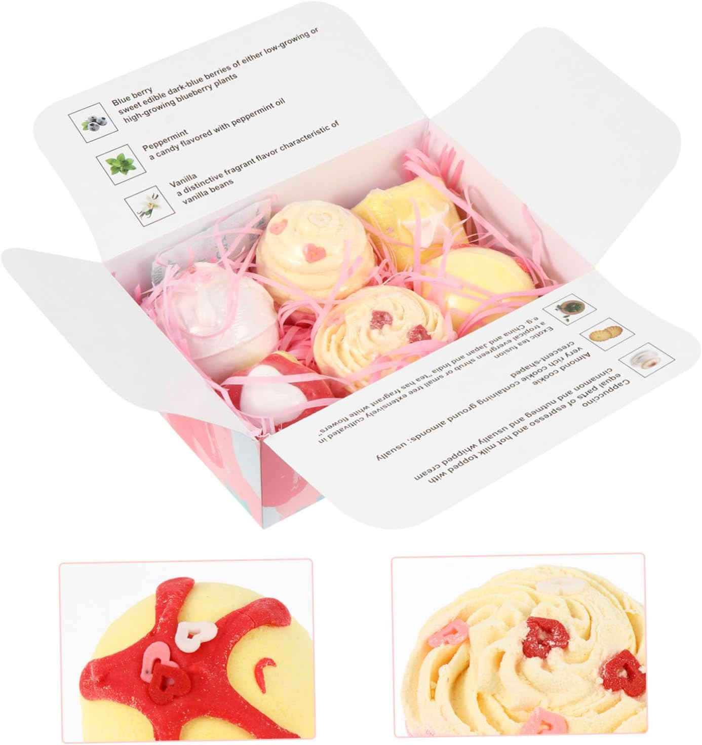 Gogogmee 6Pcs Spa Shower Bubble Cake Shape Bath Salts Natural Balls for Home Travel